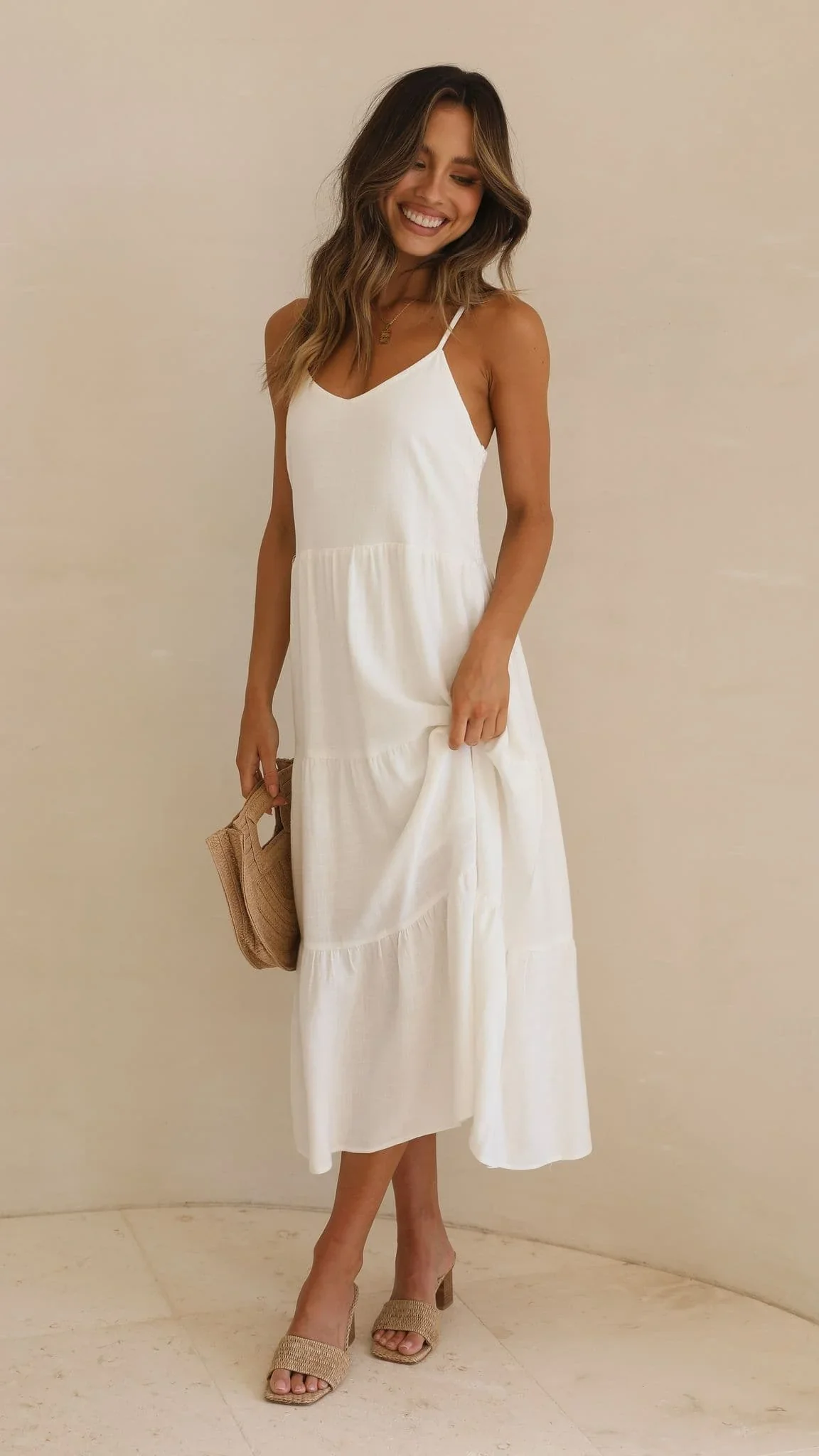 Zoey Midi Dress - White