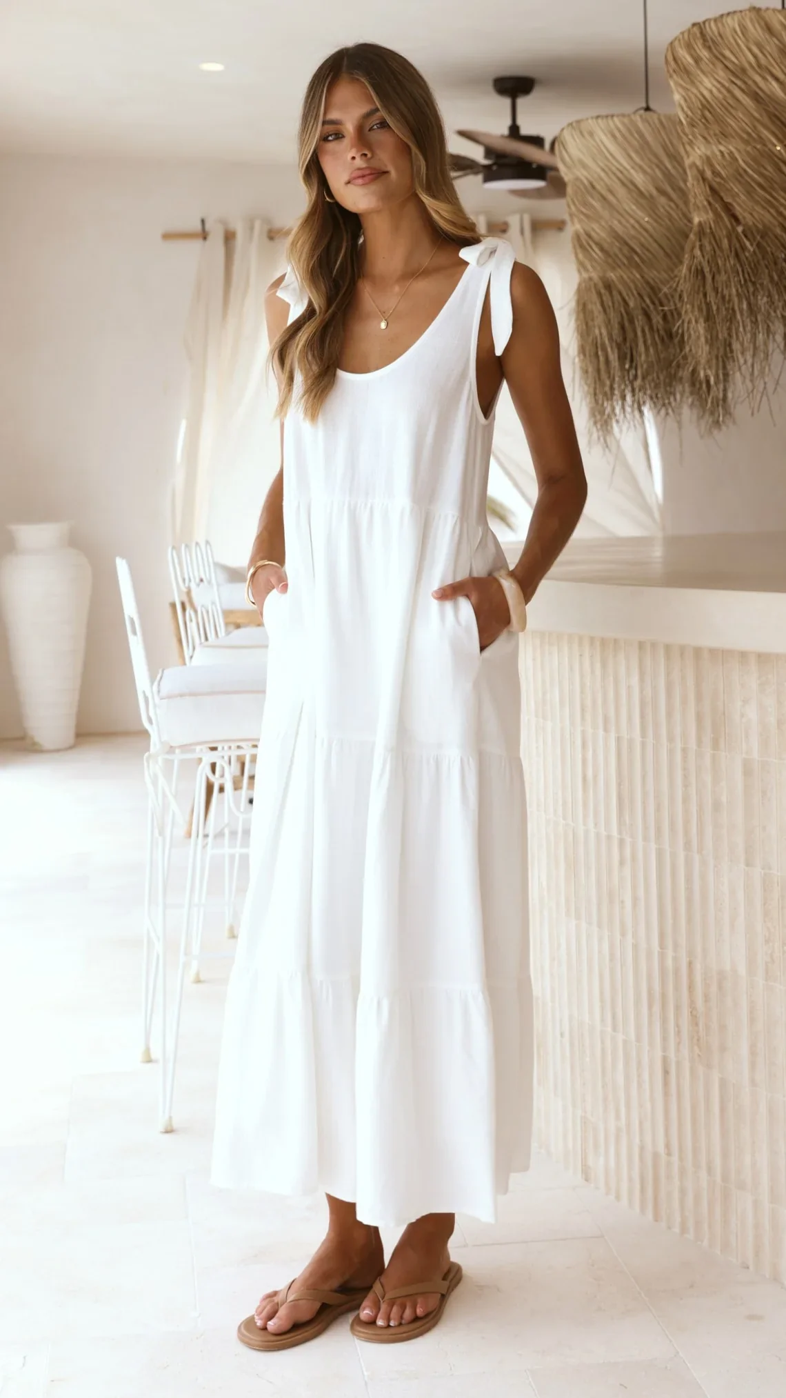 Jaliyah Midi Dress - White