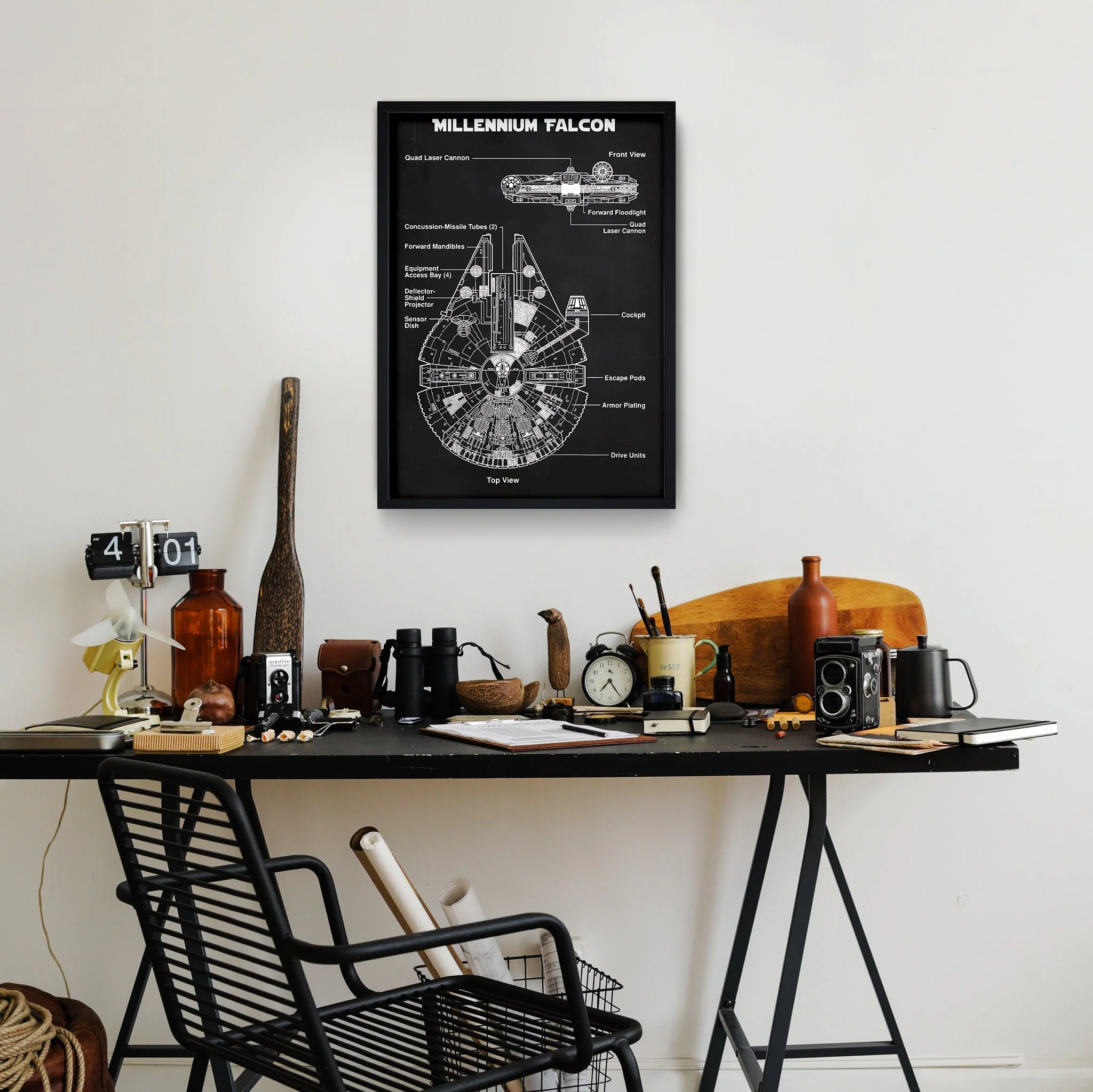 Millennium Falcon Chalkboard Poster