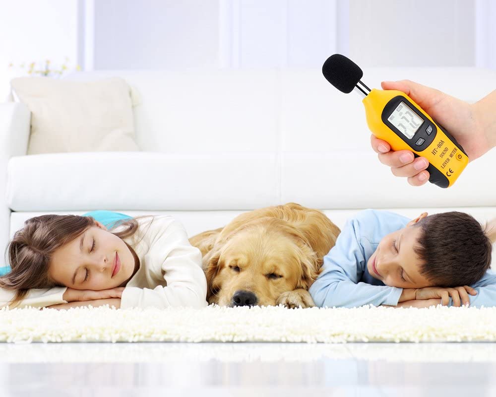 Mengshen Decibel Meter, Digital Sound Level Meter Handheld Audio Noise Meter Tester with LCD Display Measuring 30-130dB (Battery Included)M80