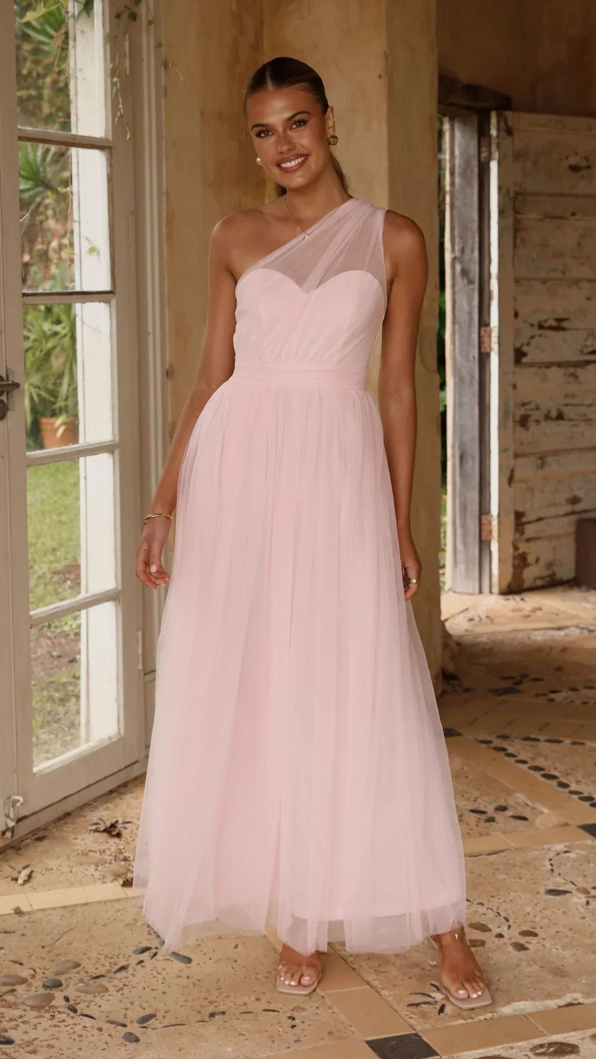 Talissa Tulle Maxi Dress - Pink
