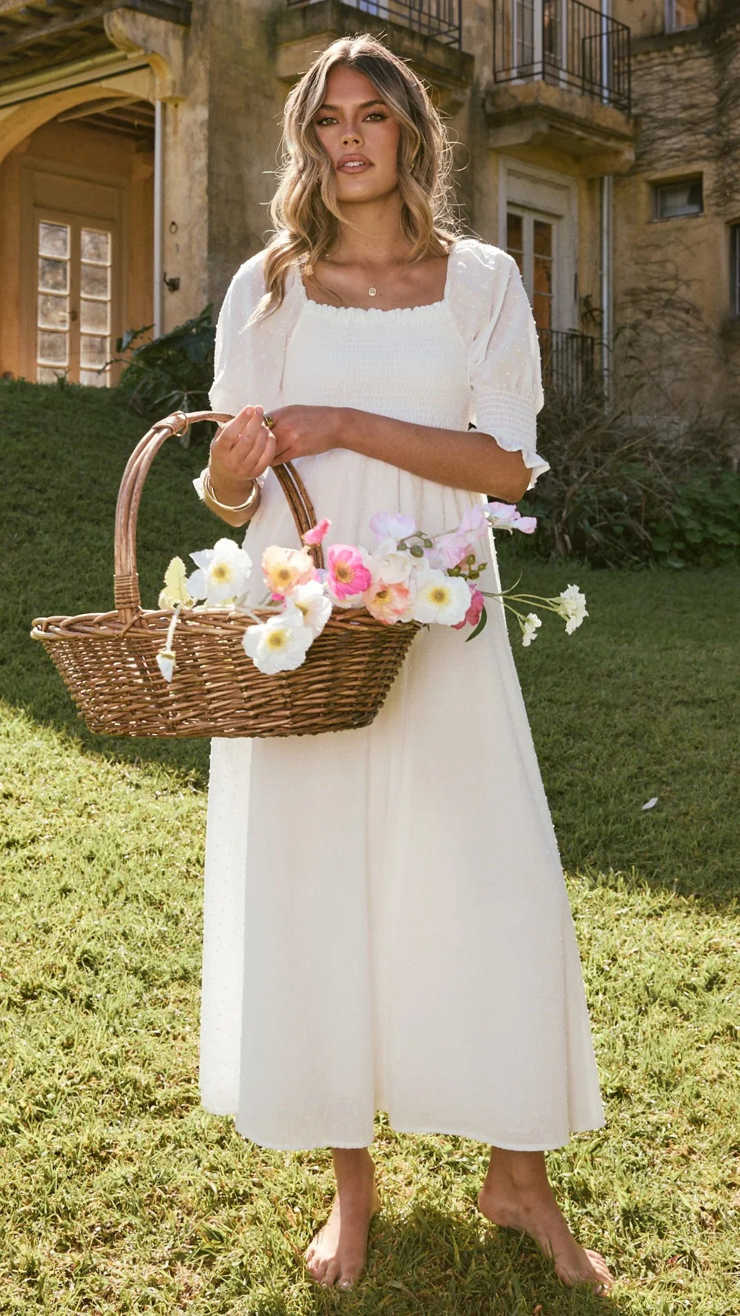 Cierra Midi Dress - White