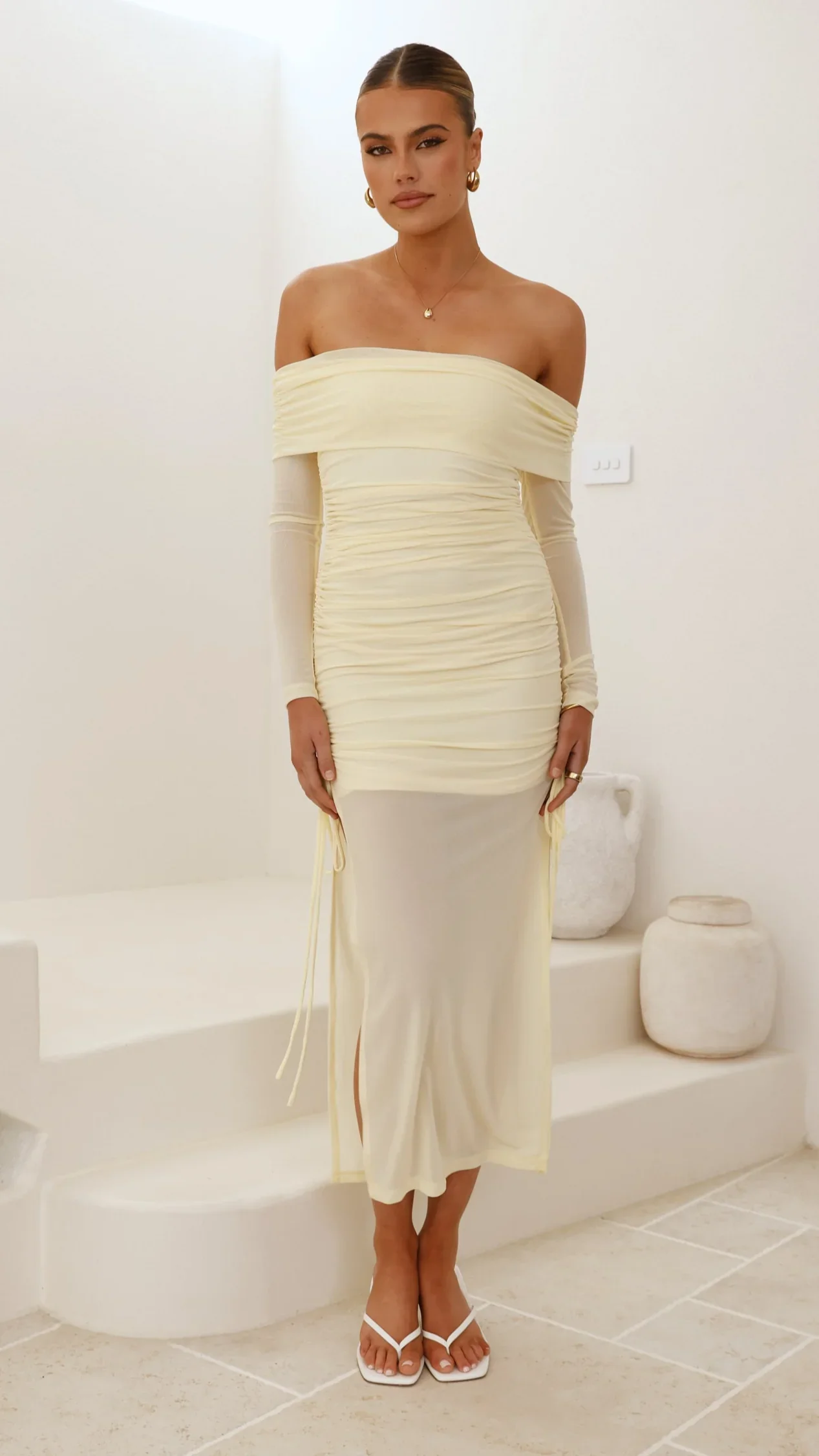 Isadora Off Shoulder Maxi Dress - Yellow