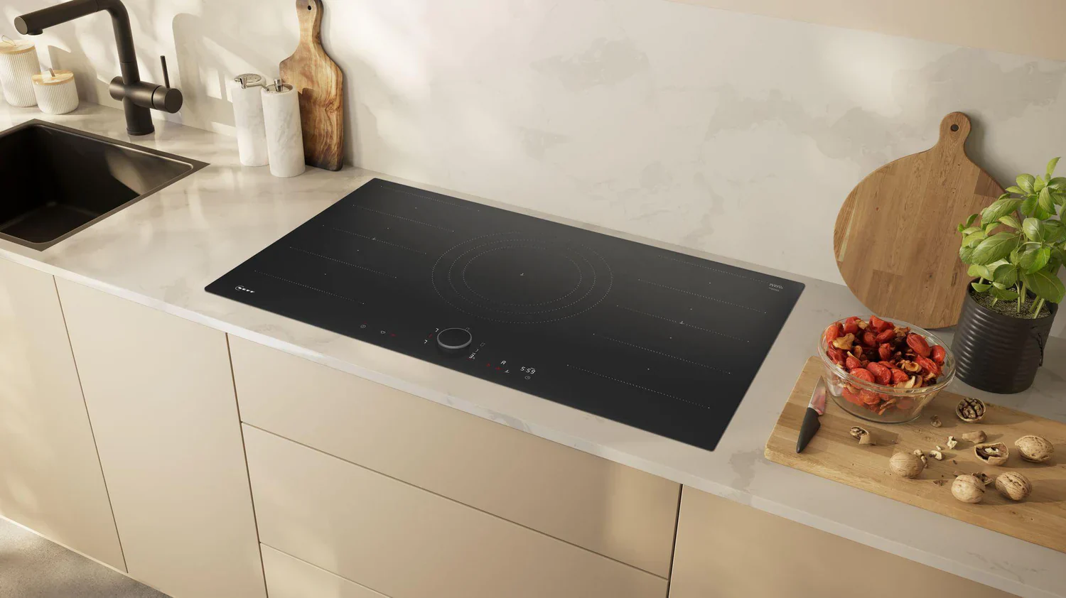 Neff N90 T69FUV4L0 90cm Black Induction Hob