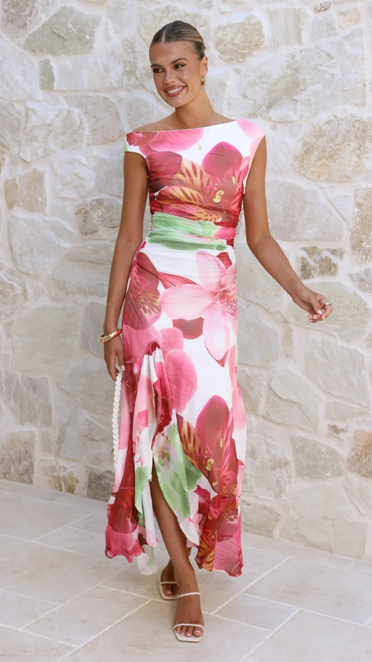 Amity Maxi Dress - Pink/Green Floral