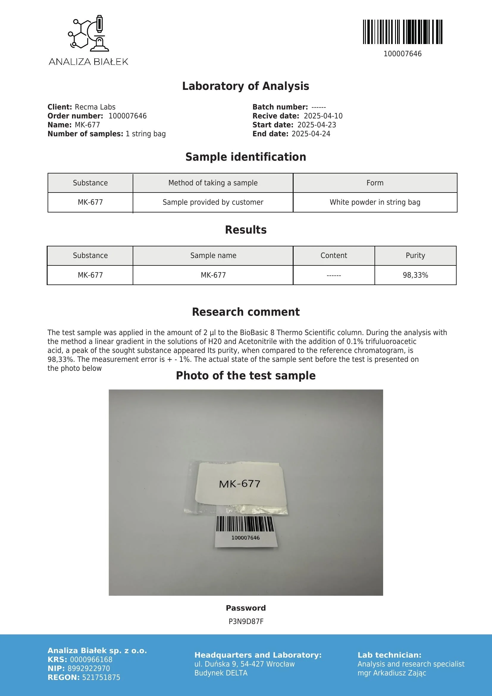 IBUTAMOREN (MK-677) Vloeibaar 750MG