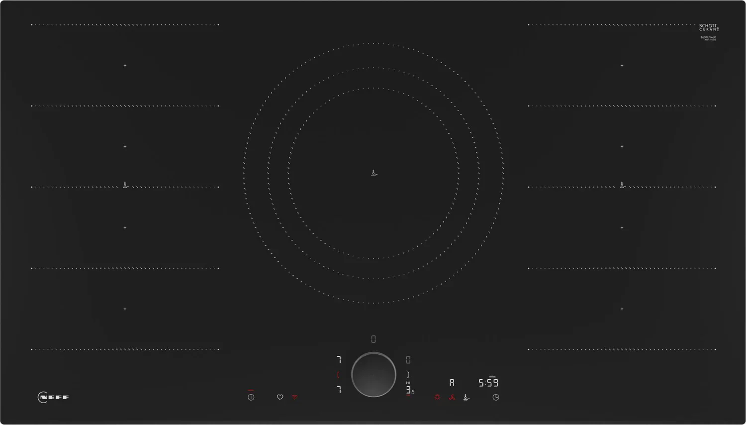 Neff N90 T69FUV4L0 90cm Black Induction Hob