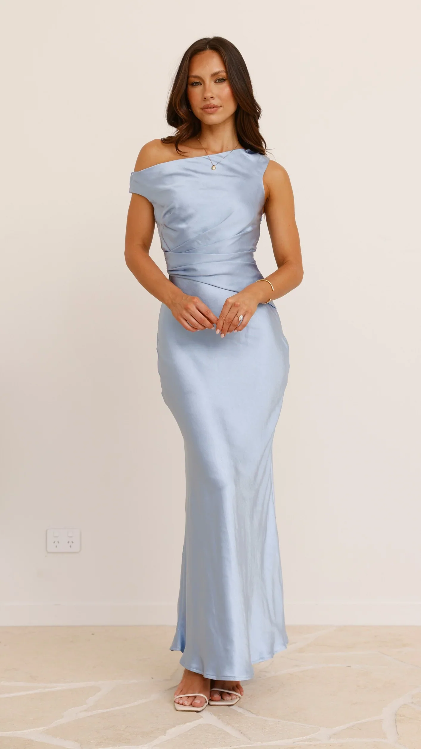 Auria Off Shoulder Maxi Dress - Blue