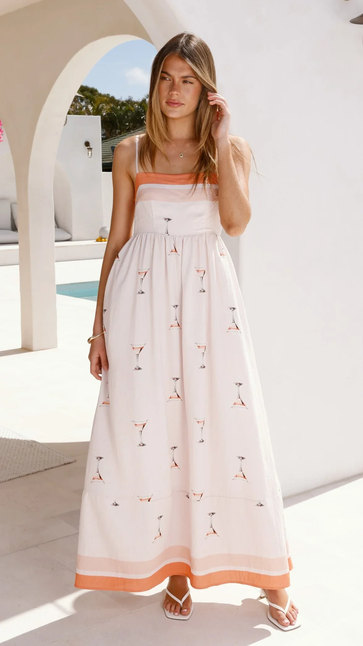 Penny Maxi Dress - Peach Martini