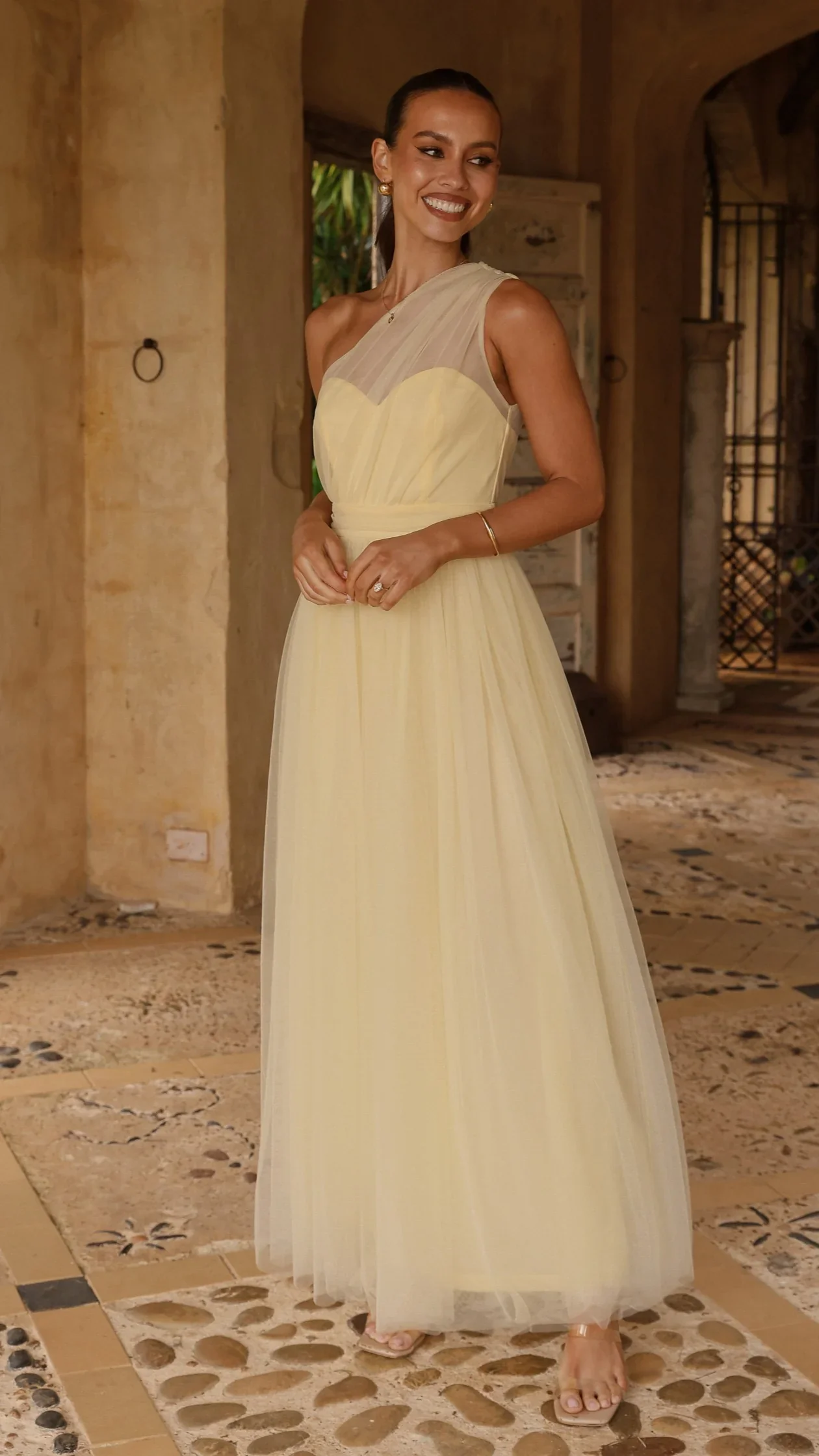 Talissa Tulle Maxi Dress - Yellow