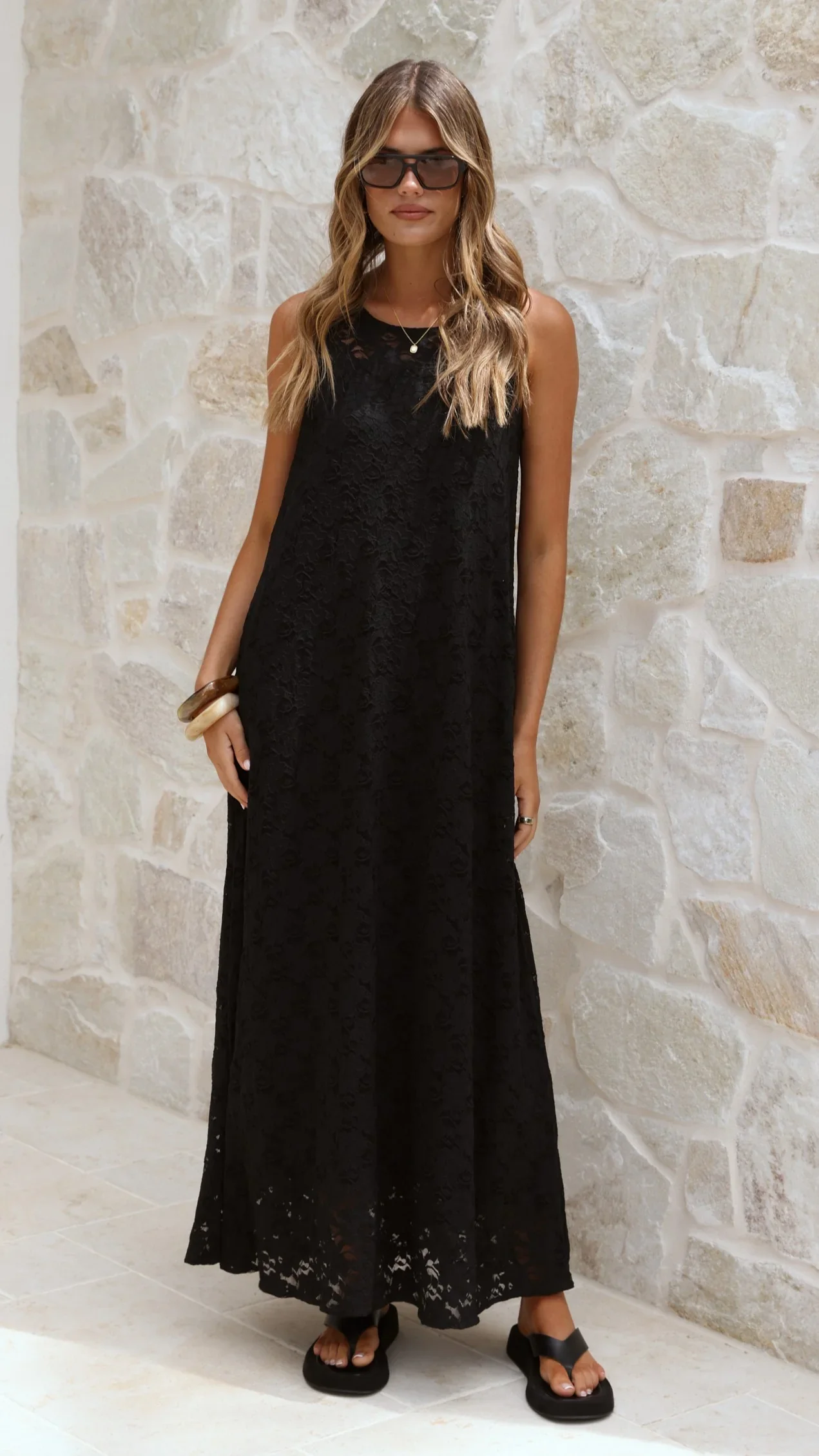 Cerelia Maxi Dress - Black Lace