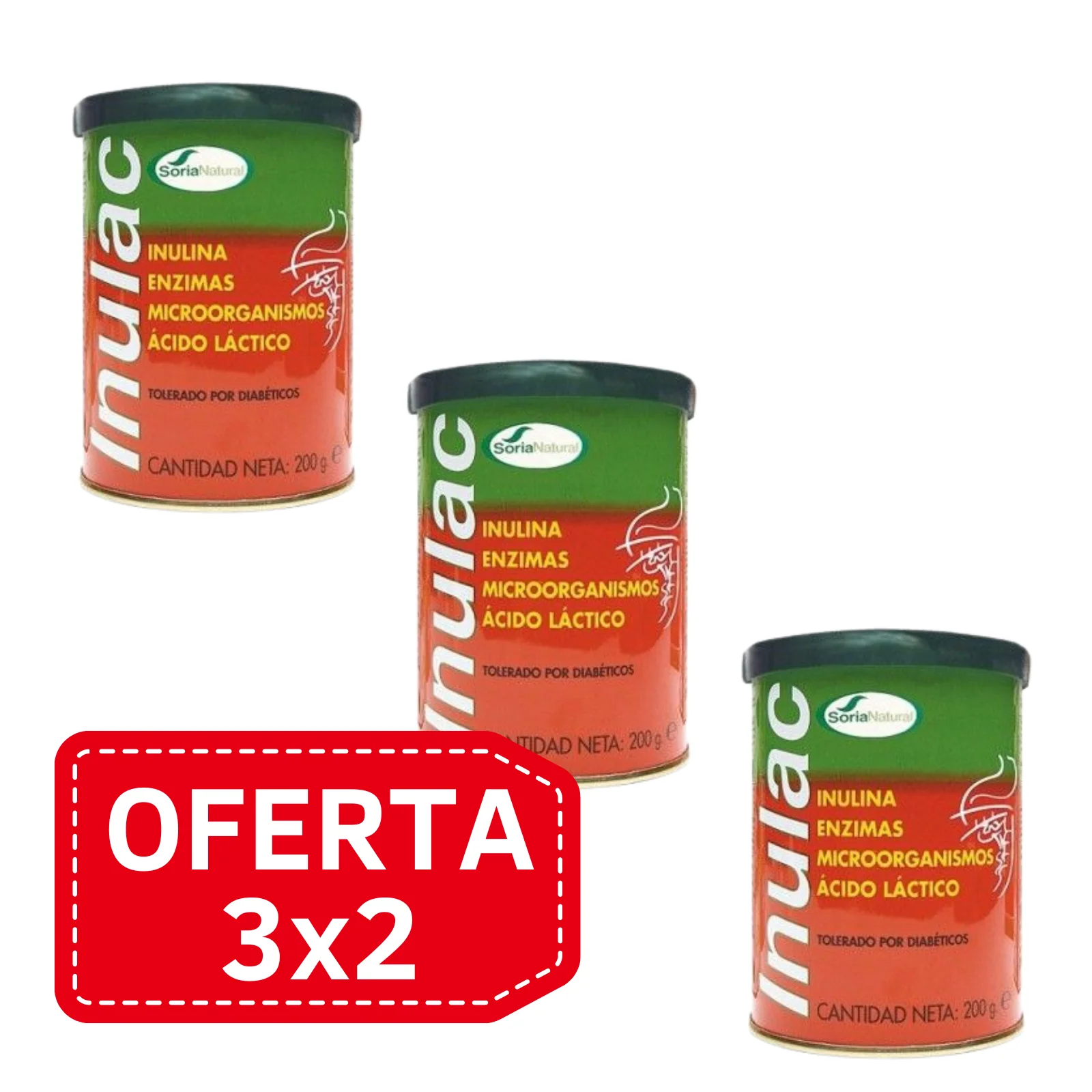 Pack 3x2 Inulac Bote 200g Soria Natural