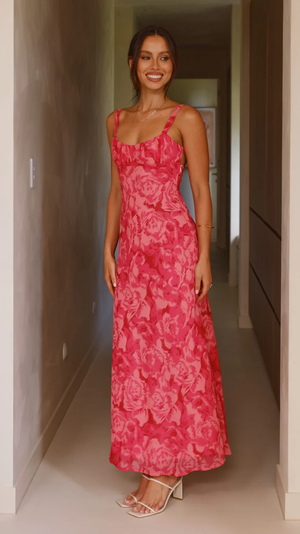 Margo Midi Dress - Pink Floral