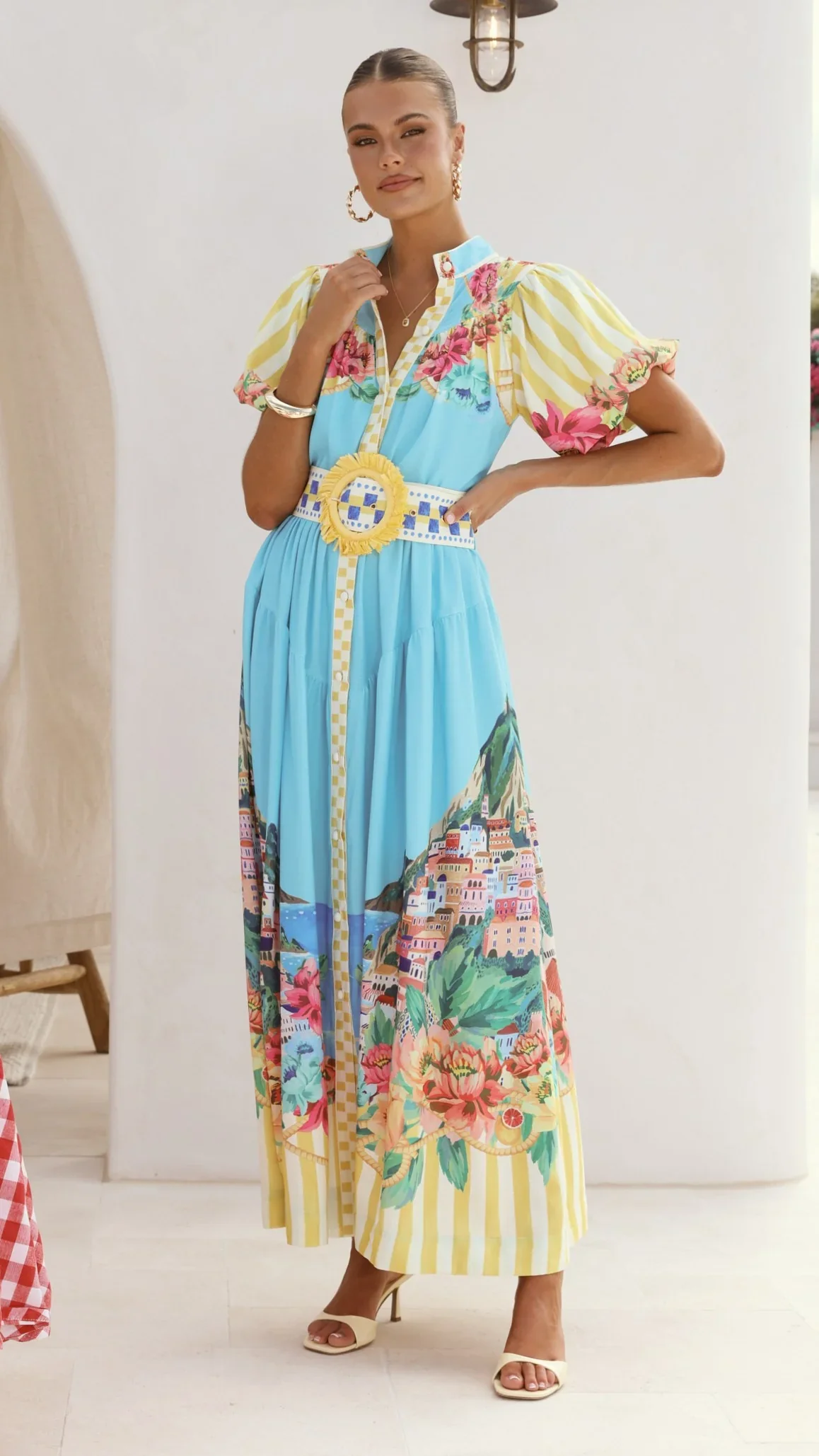 Bloom Maxi Dress - Positano Blue