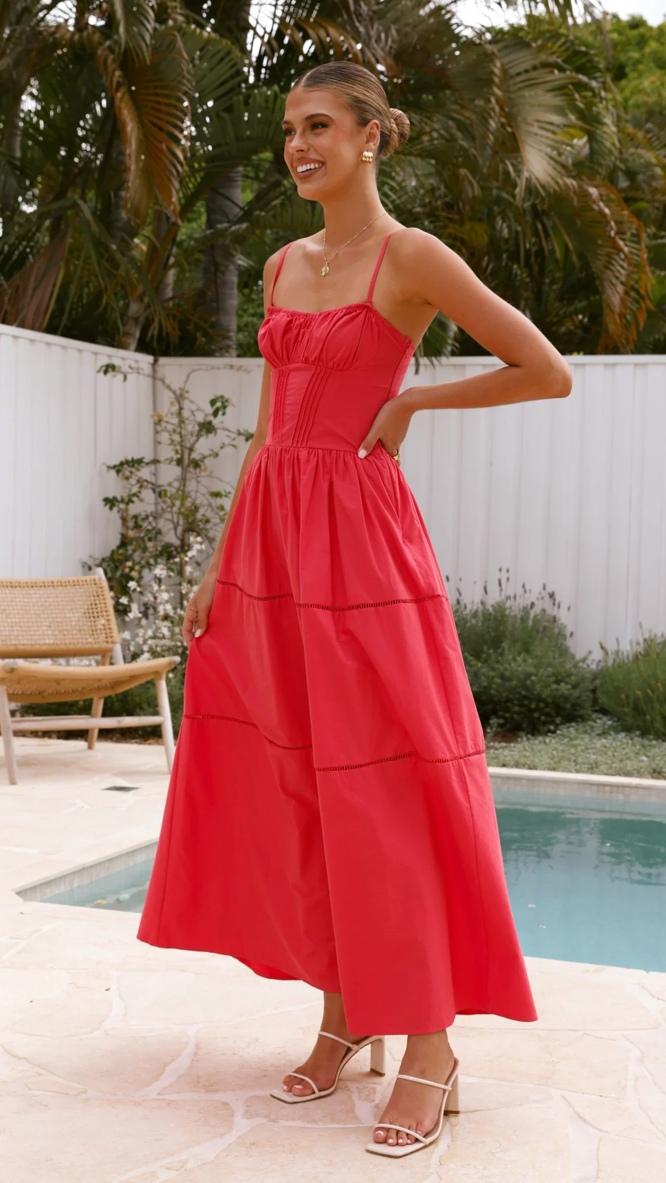Isabella Maxi Dress - Red