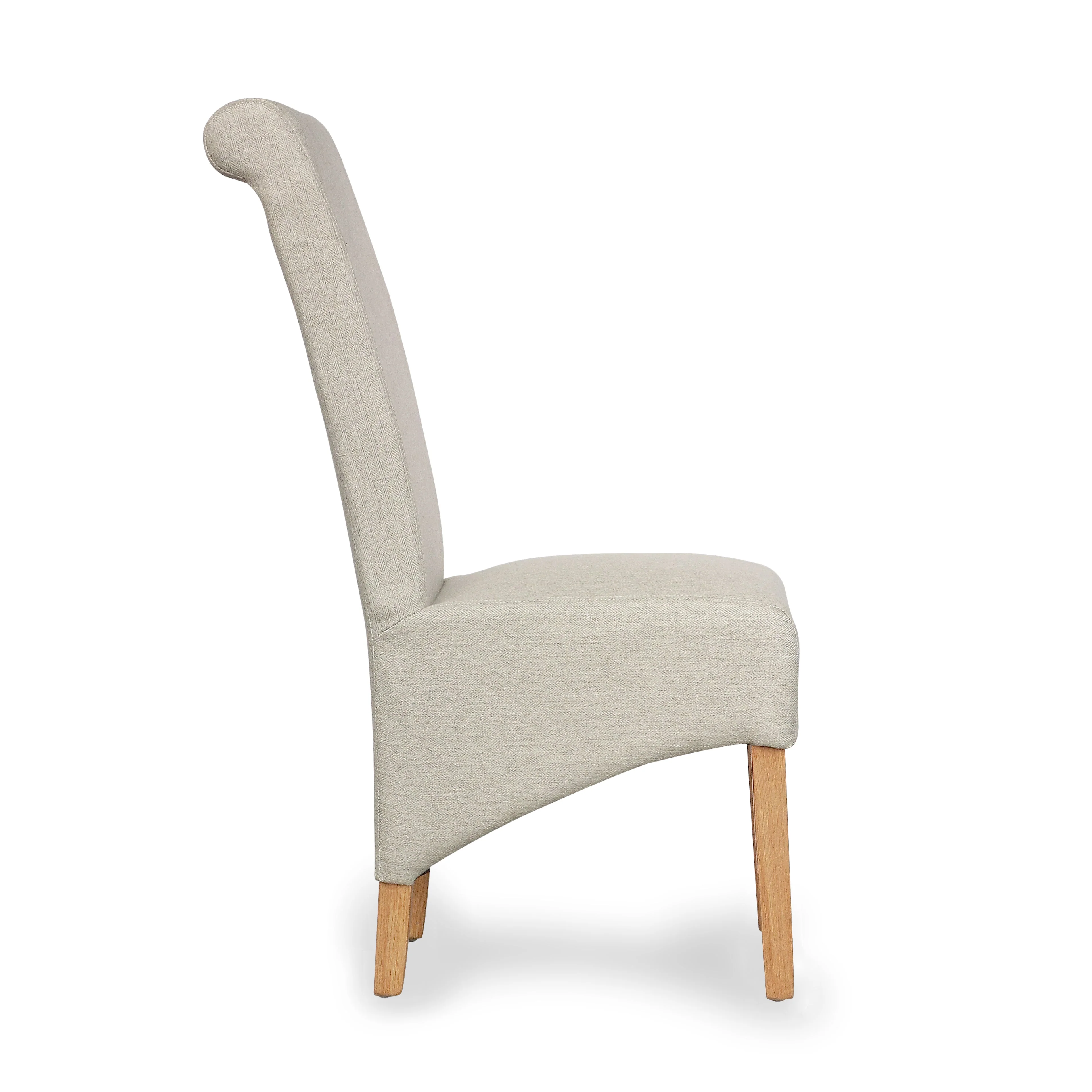 Hawksmoor Cappuccino Herringbone Plain Roll Back Dining Chair (Pair)