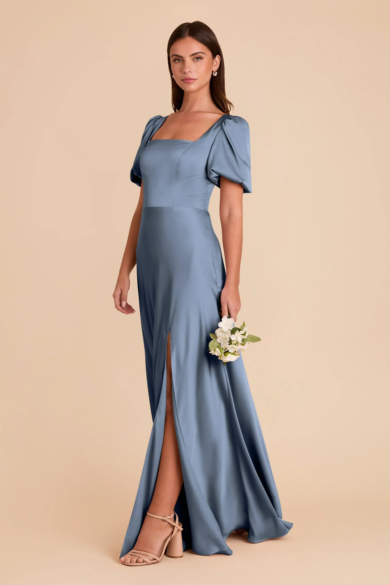Judy Matte Satin Dress - French Blue