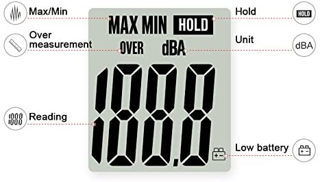 Mengshen Decibel Meter, Digital Sound Level Meter Handheld Audio Noise Meter Tester with LCD Display Measuring 30-130dB (Battery Included)M80