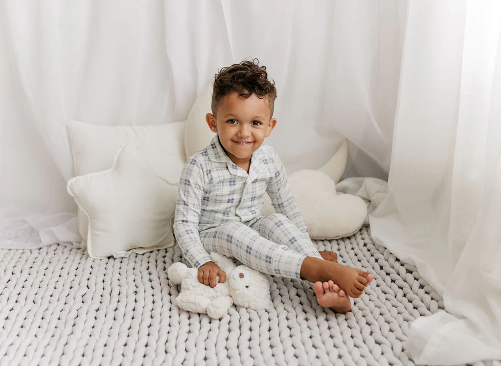 Bonjoy Plaid Grandpa Pajamas