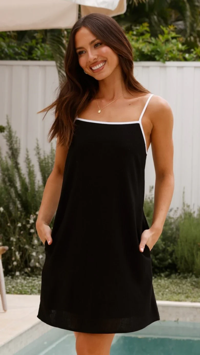 Libra Mini Dress - Black/White