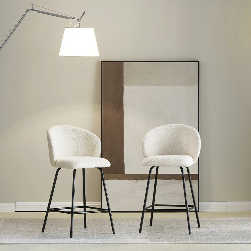 Taburete de bar Yasin [Juego de 2] [Tela Boucle] [65 cm]