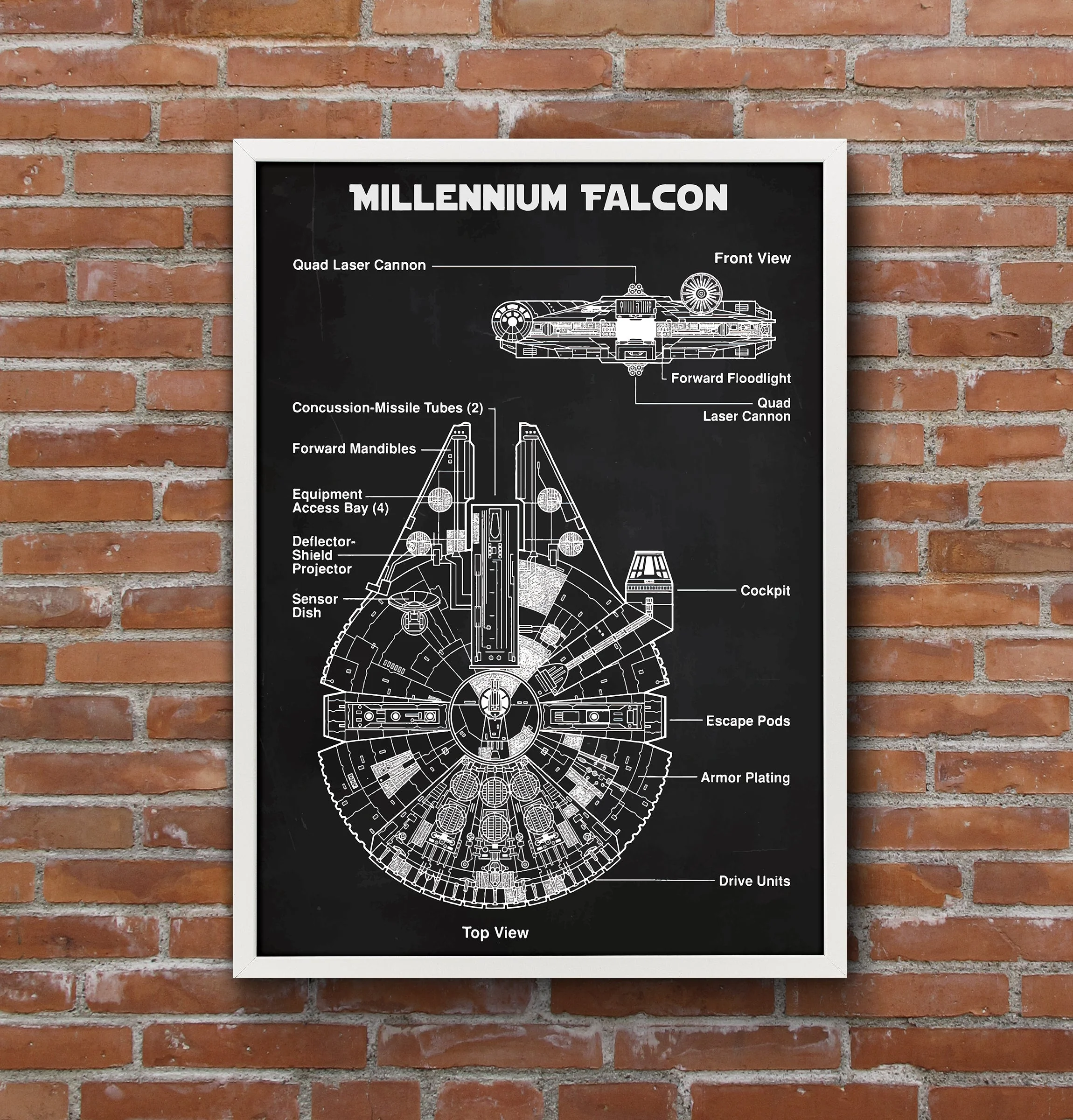 Millennium Falcon Chalkboard Poster