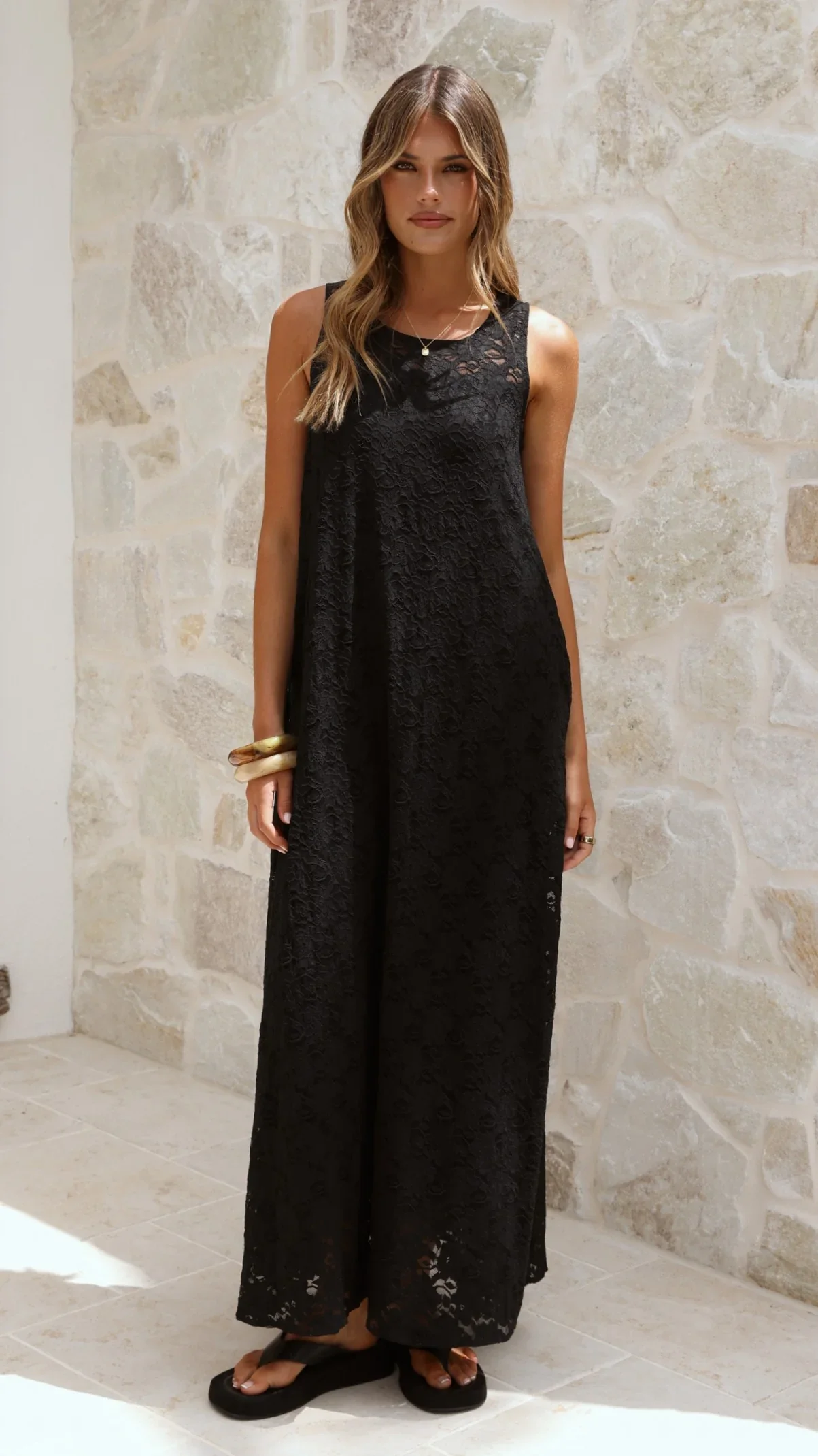 Cerelia Maxi Dress - Black Lace
