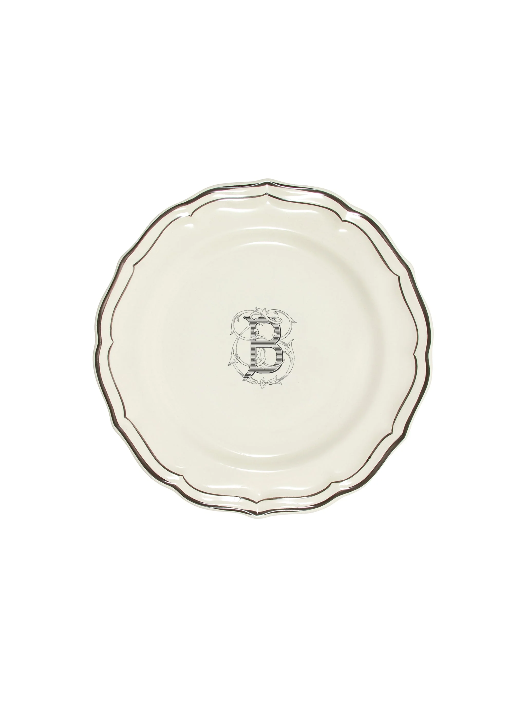 Gien Filet Midnight Monogram Salad Plate