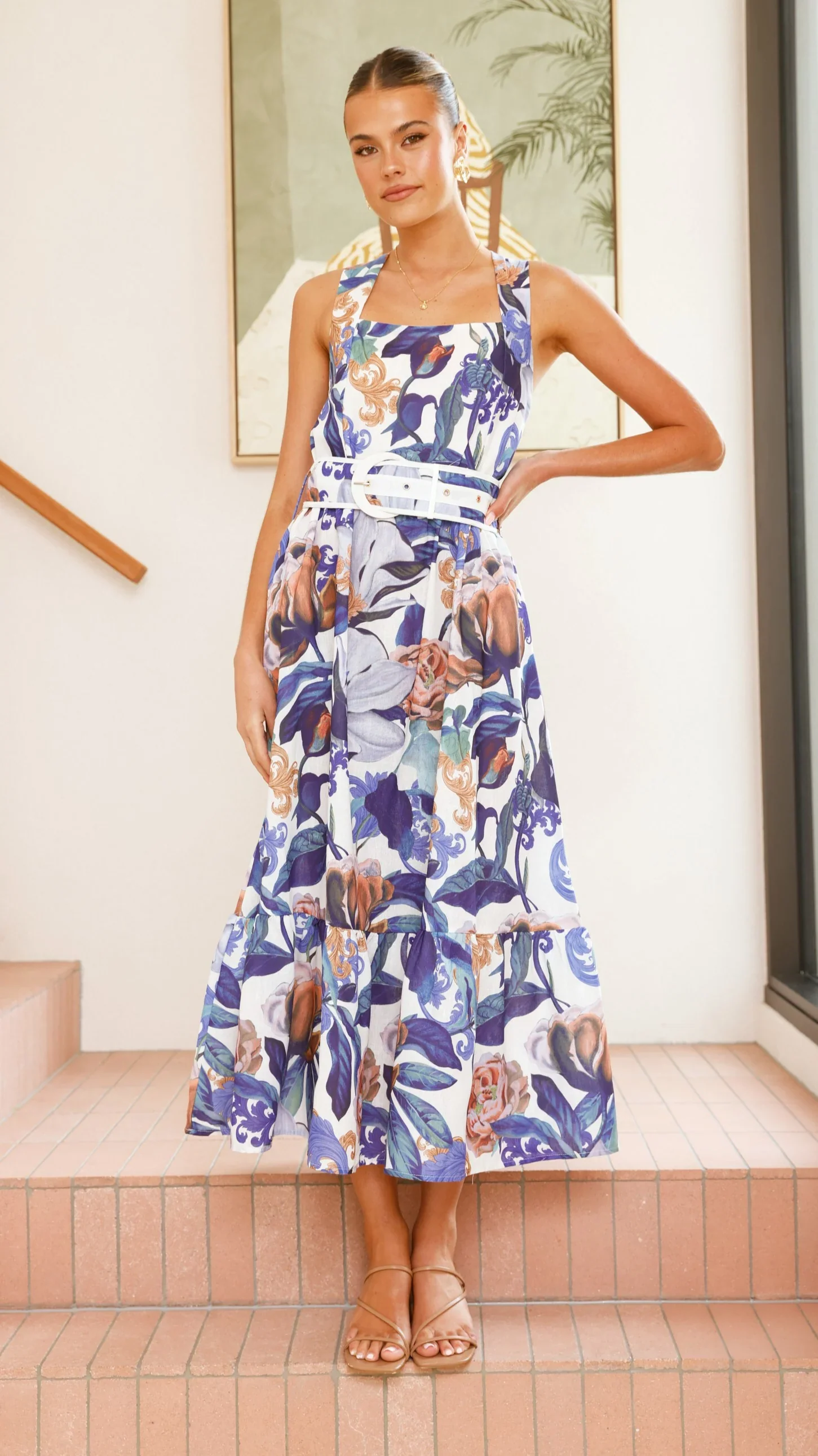 Reba Maxi Dress - Donatella Azure