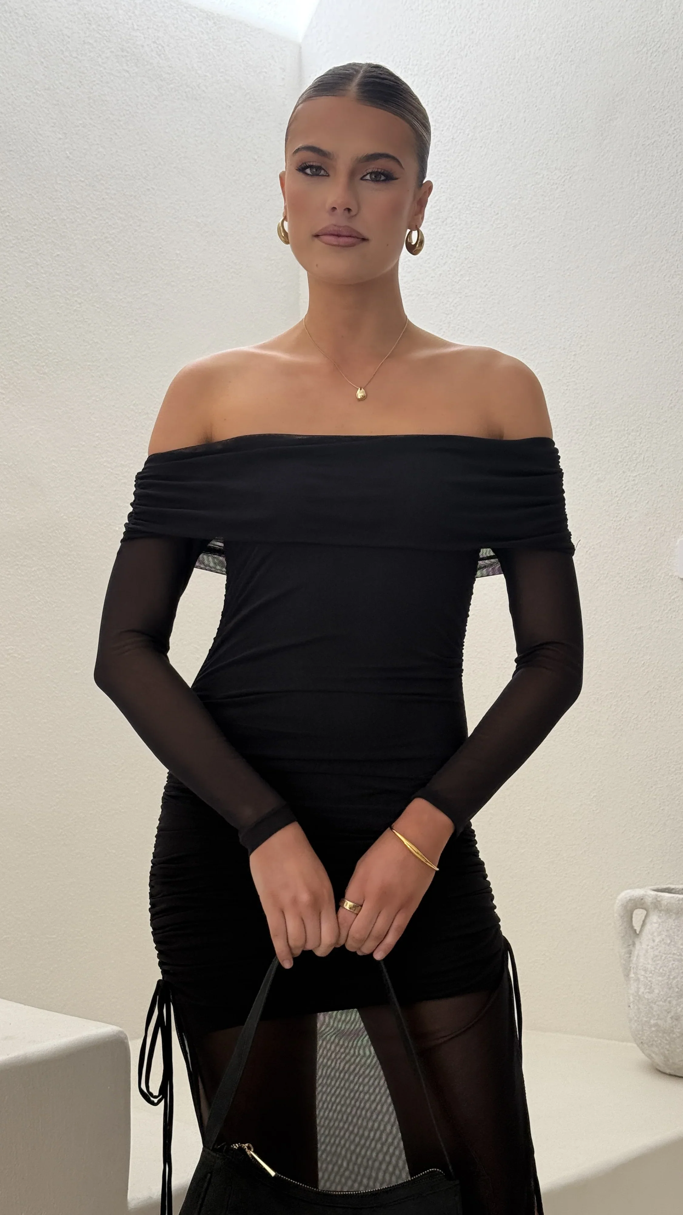 Isadora Off Shoulder Maxi Dress - Black