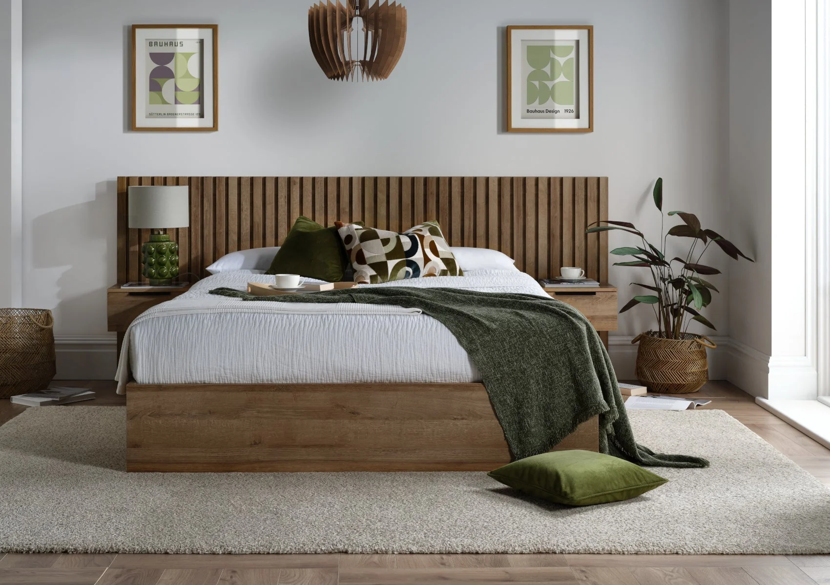 Molle Rivera Oak Finish Hotel Ottoman Bed Frame