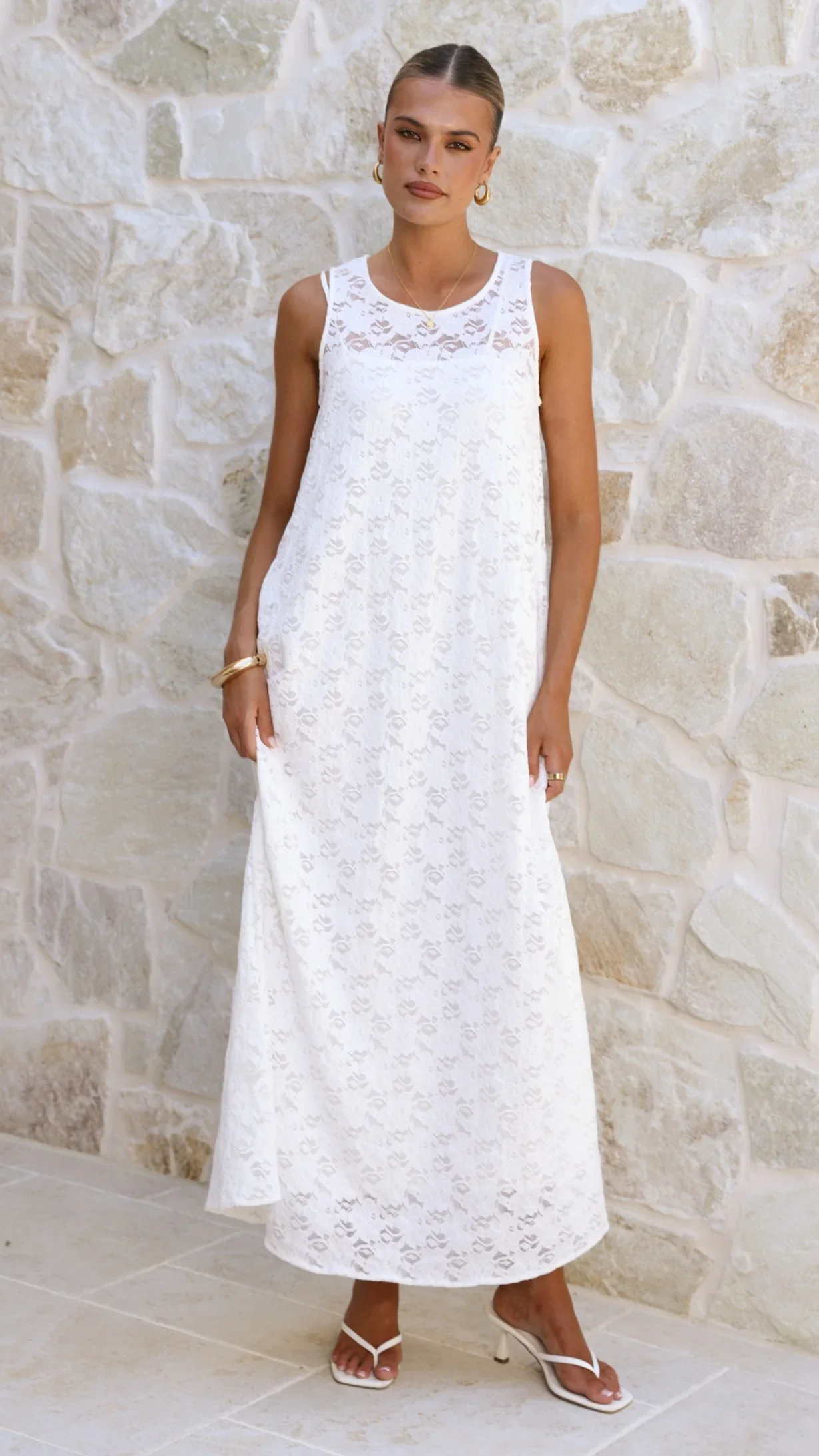 Cerelia Maxi Dress - White Lace