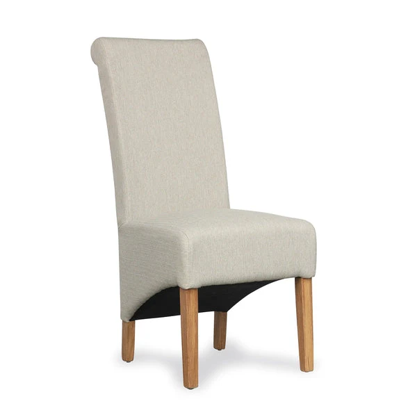 Hawksmoor Cappuccino Herringbone Plain Roll Back Dining Chair (Pair)