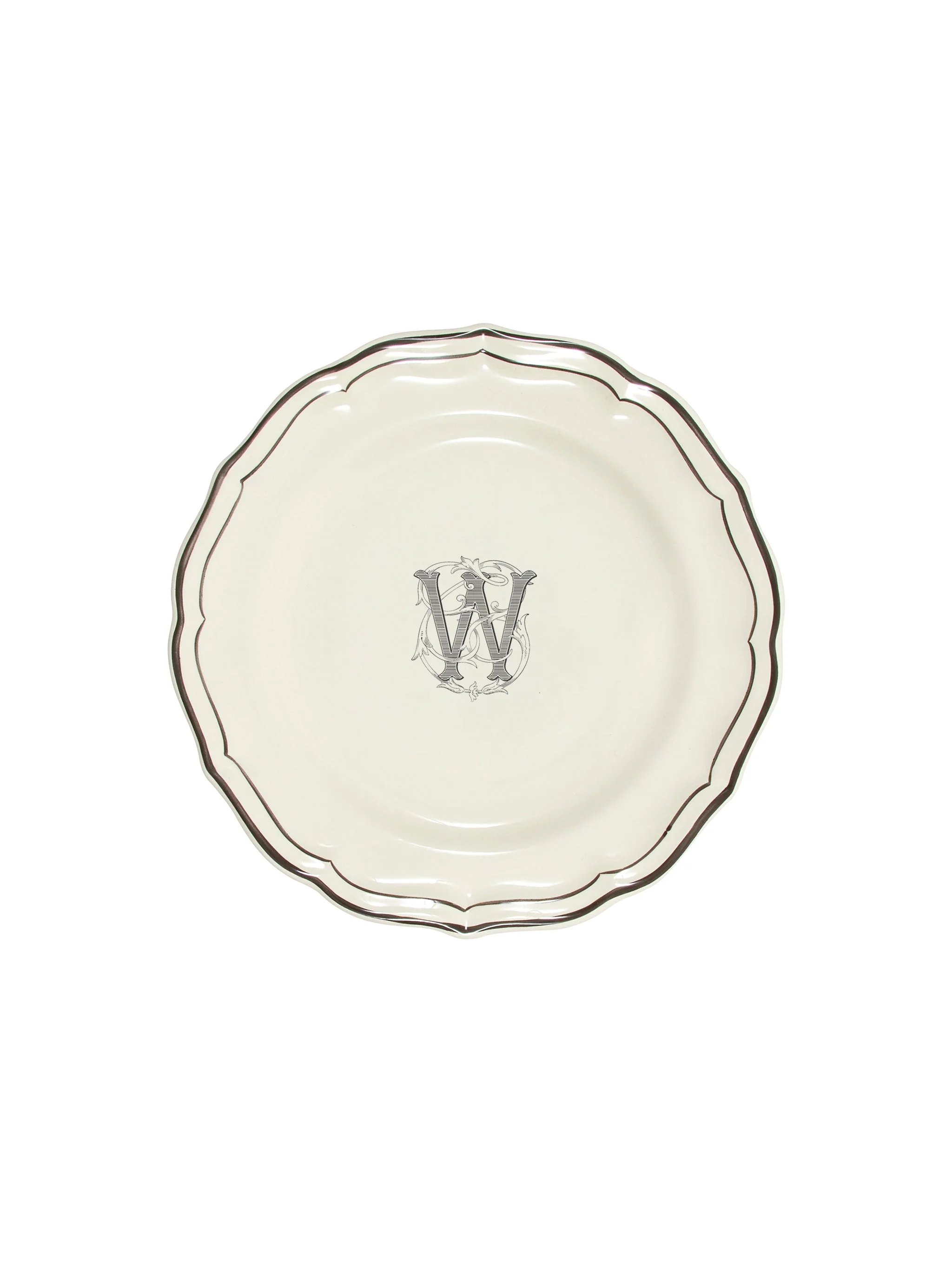 Gien Filet Midnight Monogram Salad Plate
