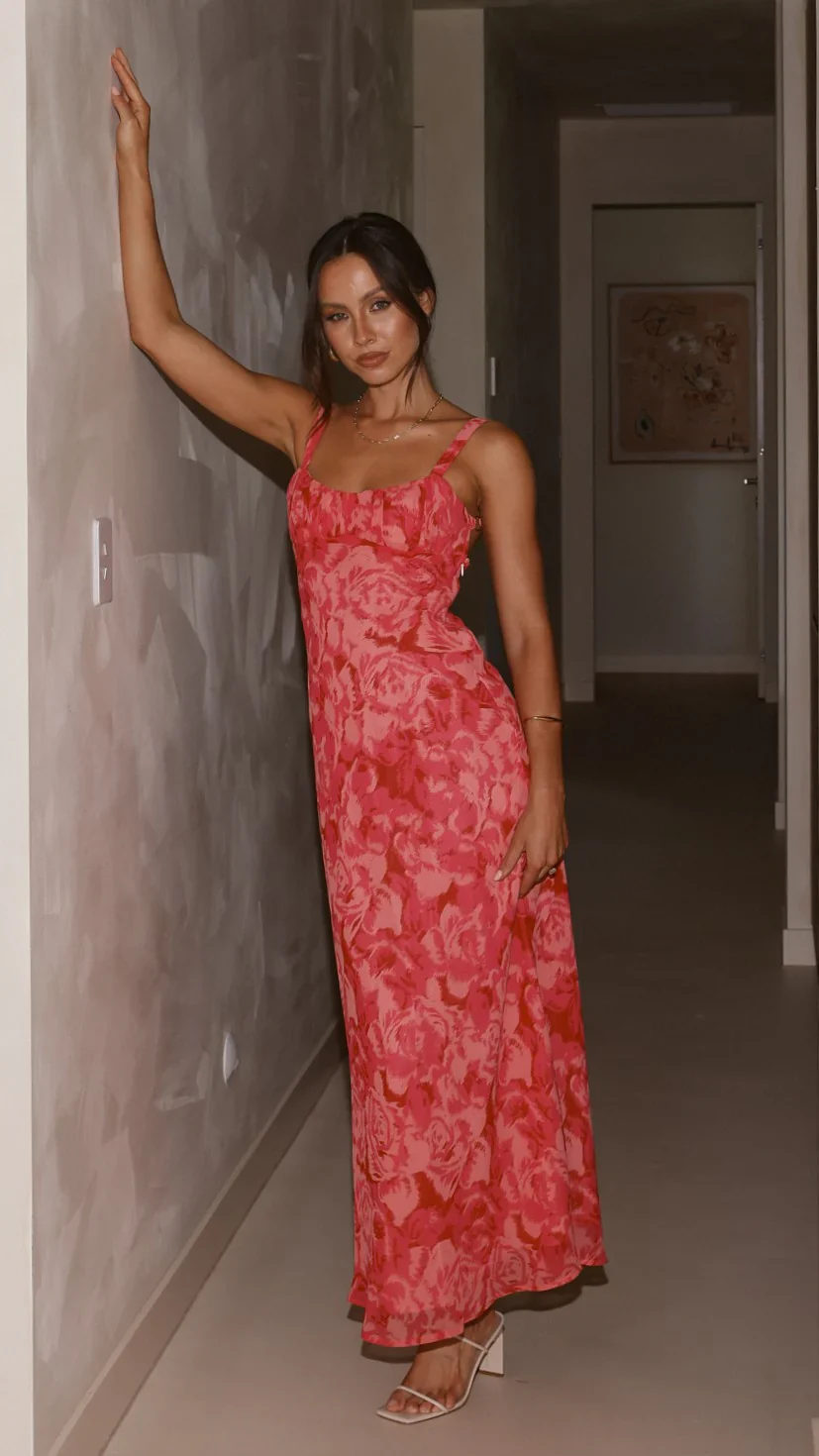 Margo Midi Dress - Pink Floral