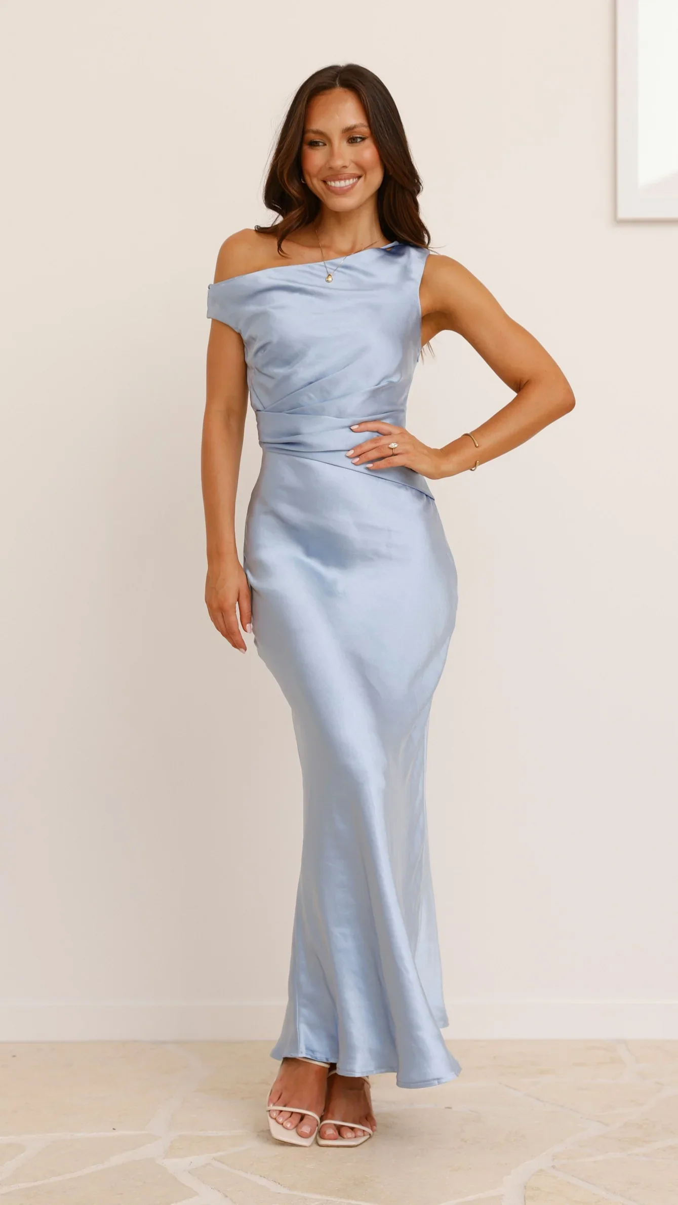 Auria Off Shoulder Maxi Dress - Blue