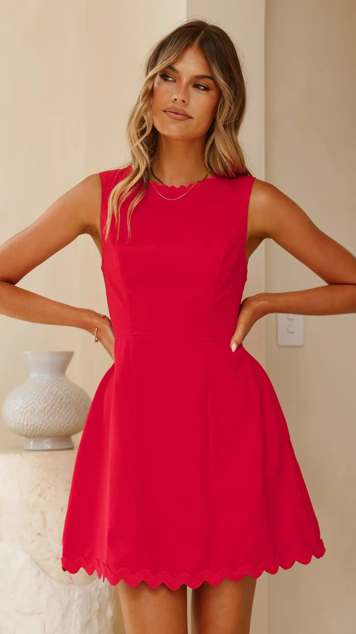 Aceline Mini Dress - Red