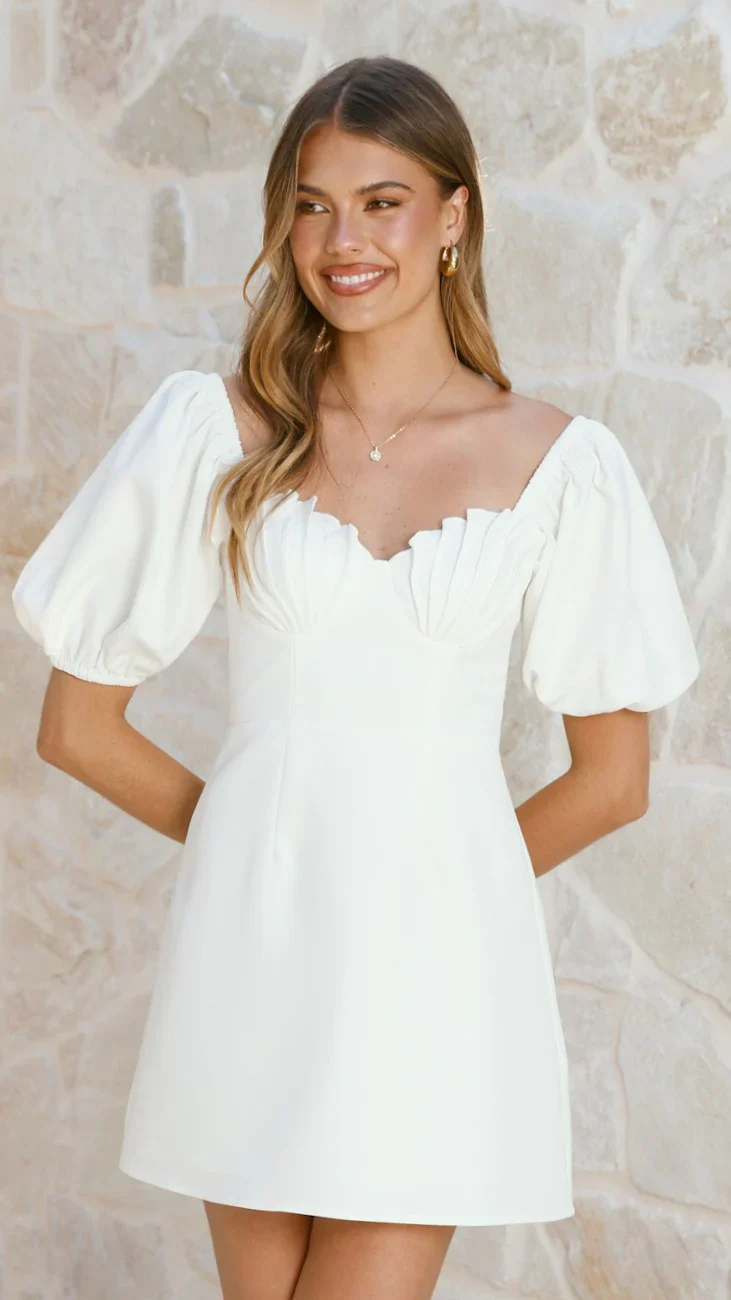 Ariel Bustier Mini Dress - White