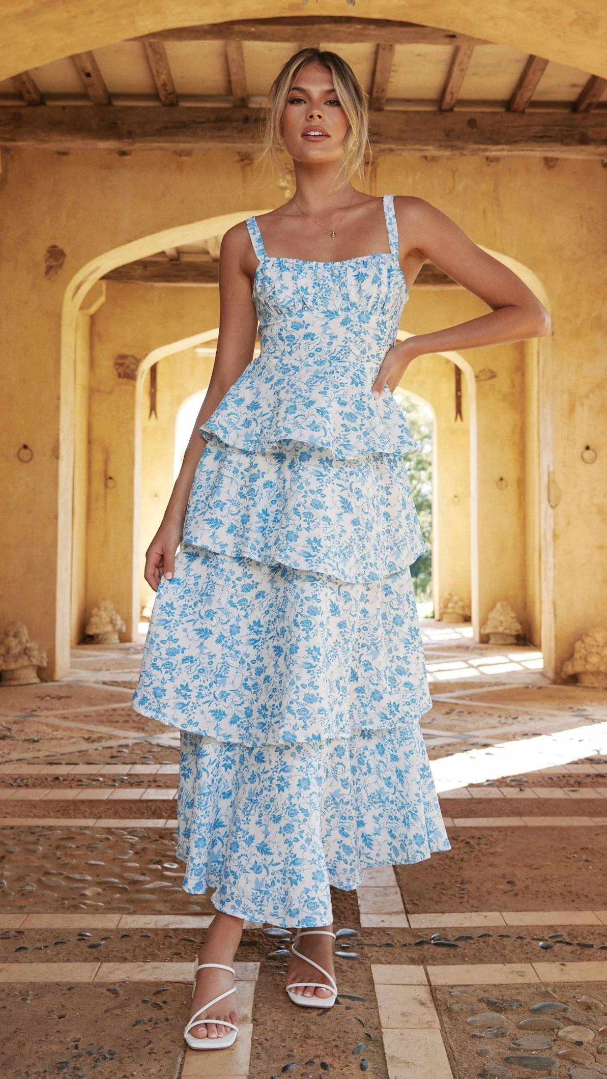 Page Maxi Dress - Blue Floral