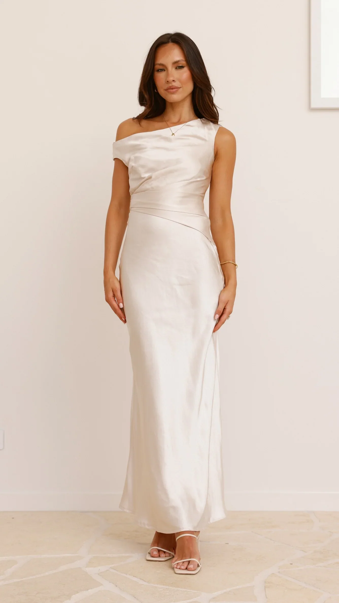 Auria Off Shoulder Maxi Dress - Champagne