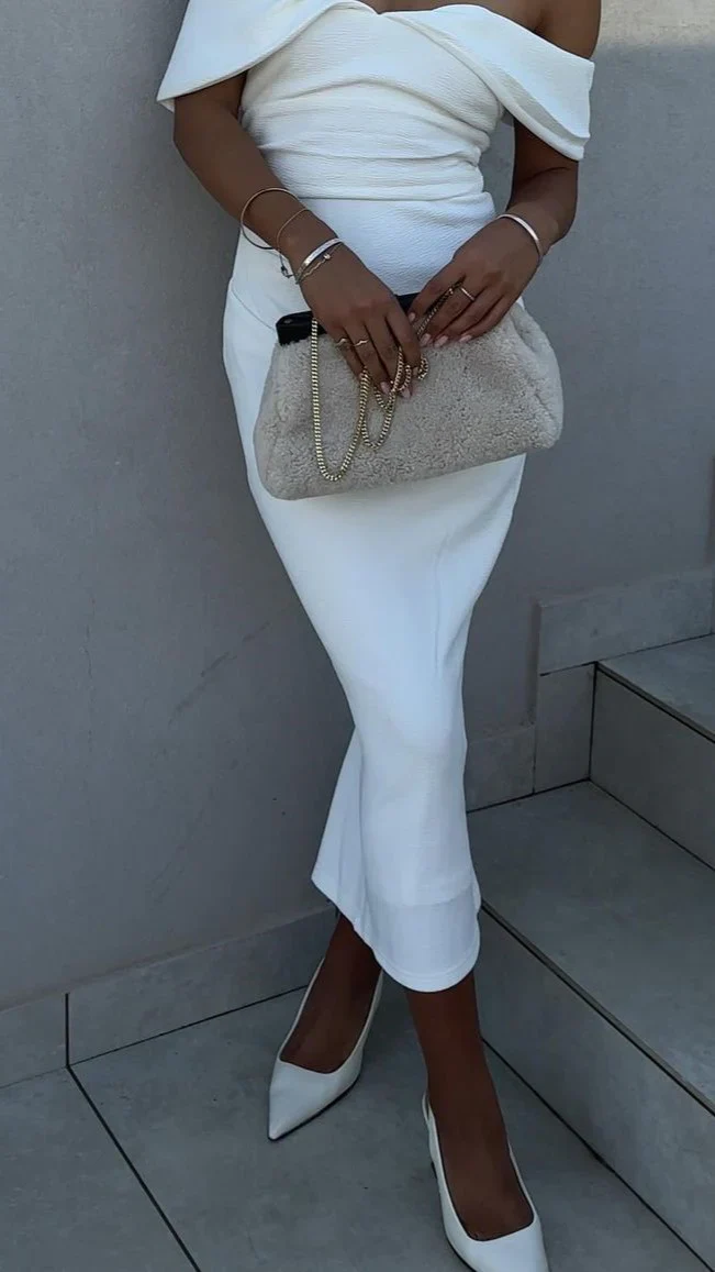 Holly Midi Dress - White