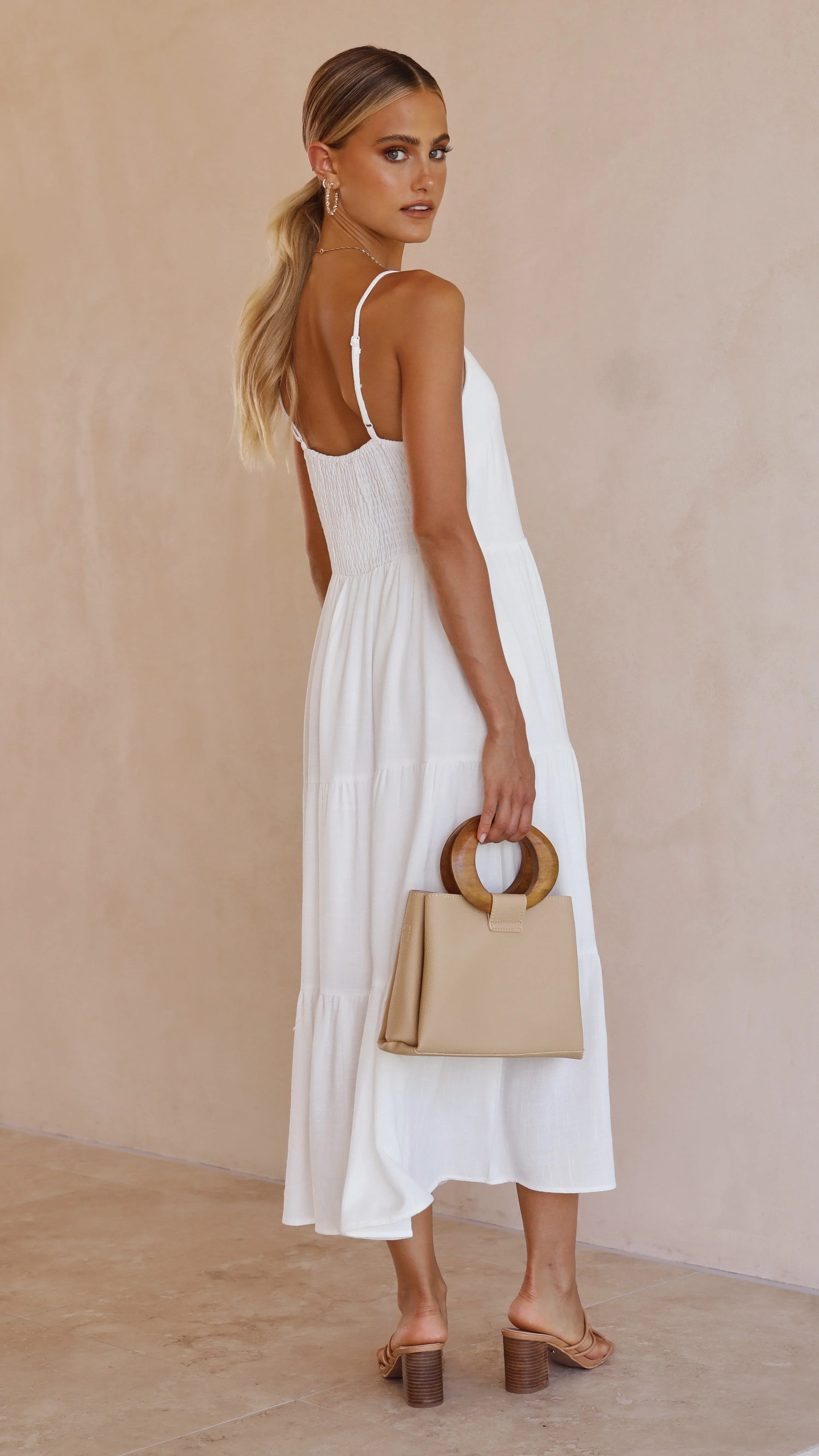 Zoey Midi Dress - White