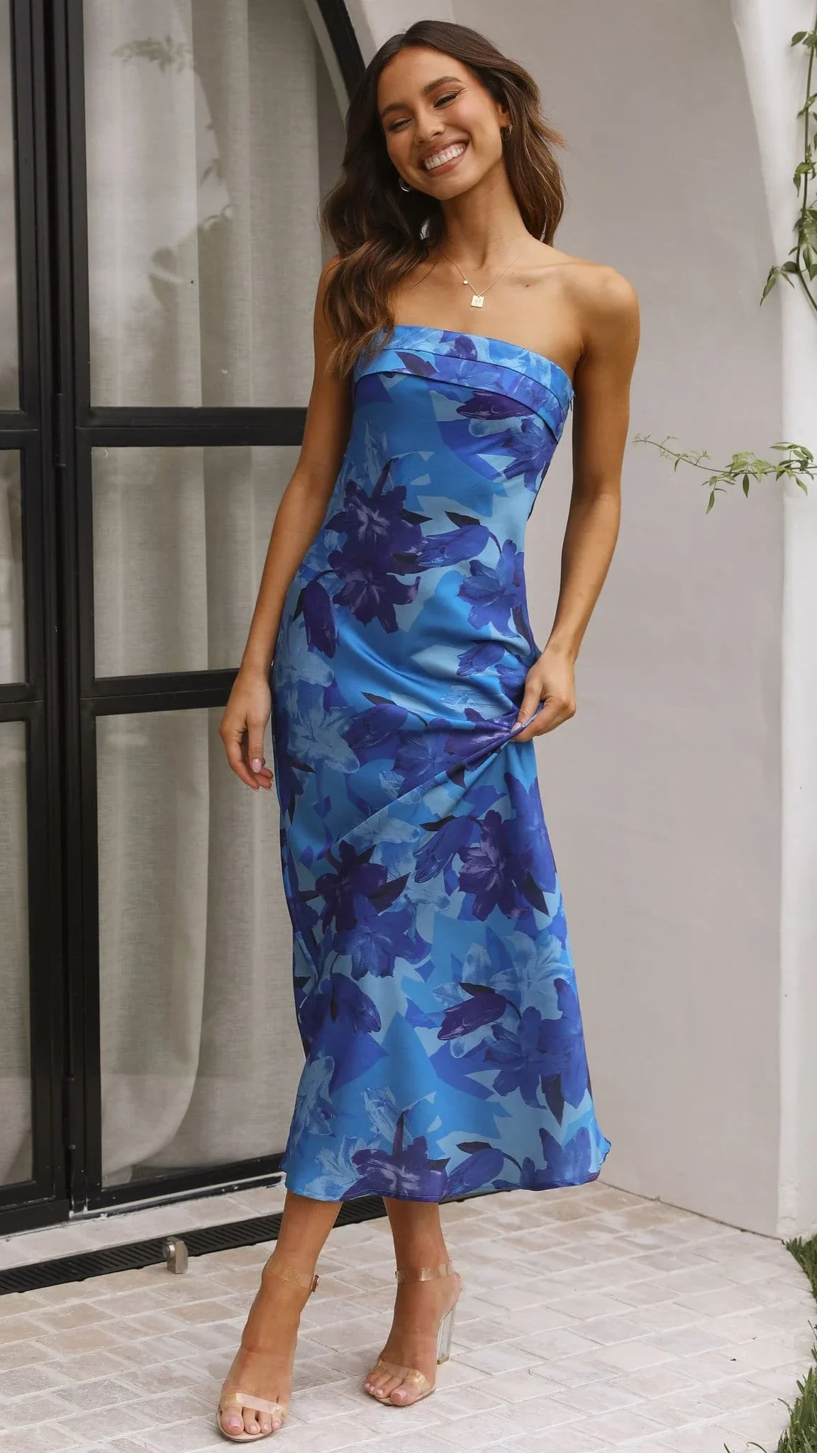 Miya Maxi Dress - Blue Floral