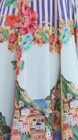 Clara Maxi Dress - Positano Blue