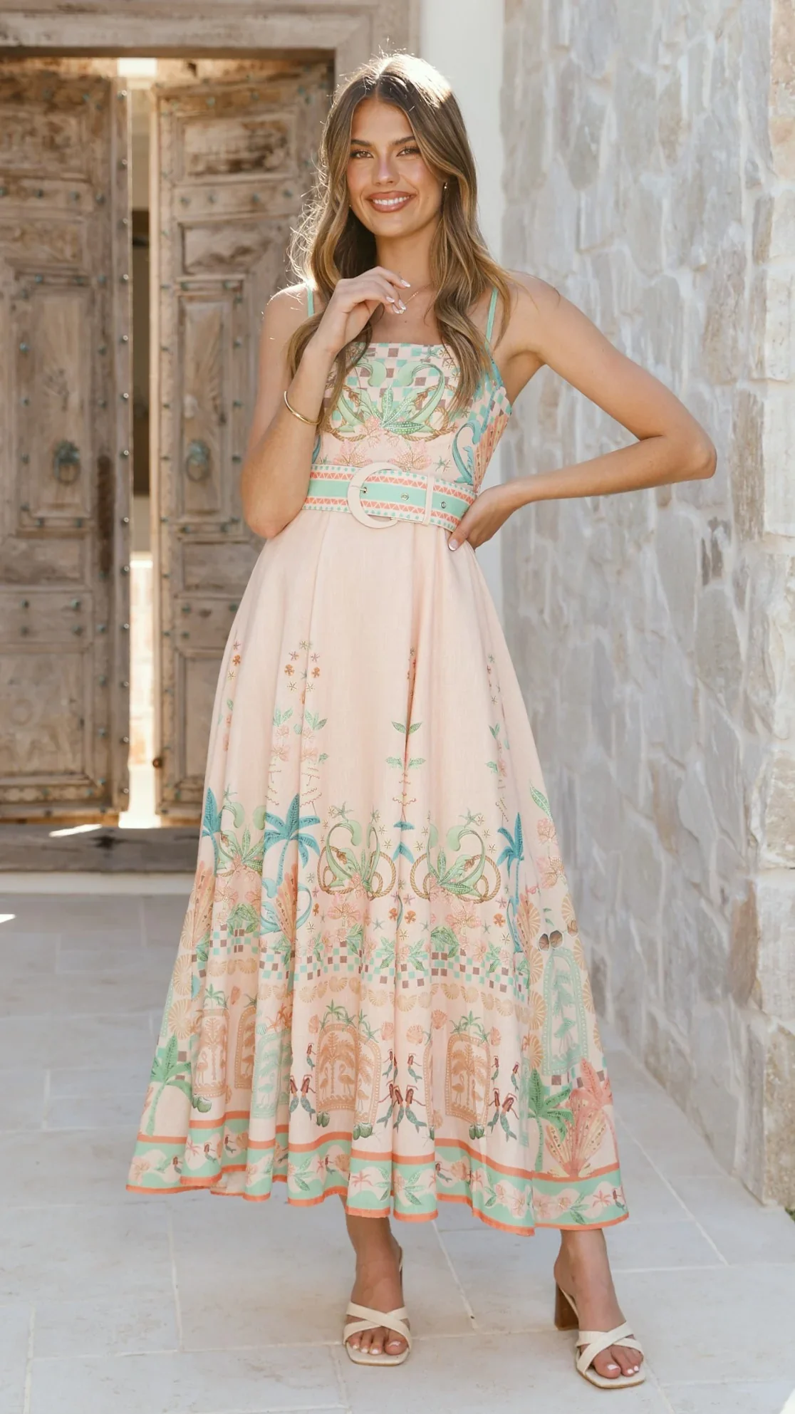 Nellie Midi Dress - Aurora Print