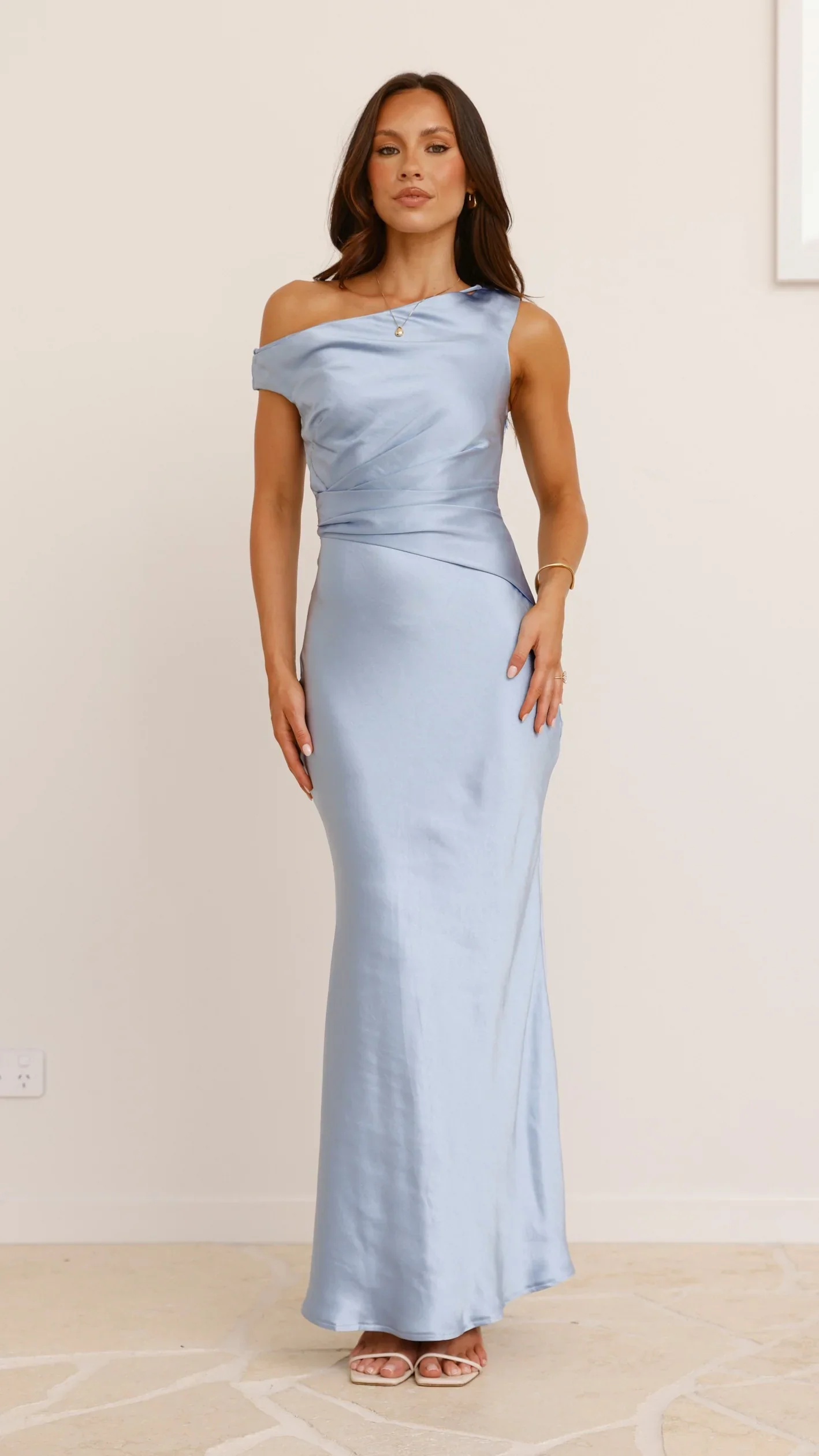Auria Off Shoulder Maxi Dress - Blue