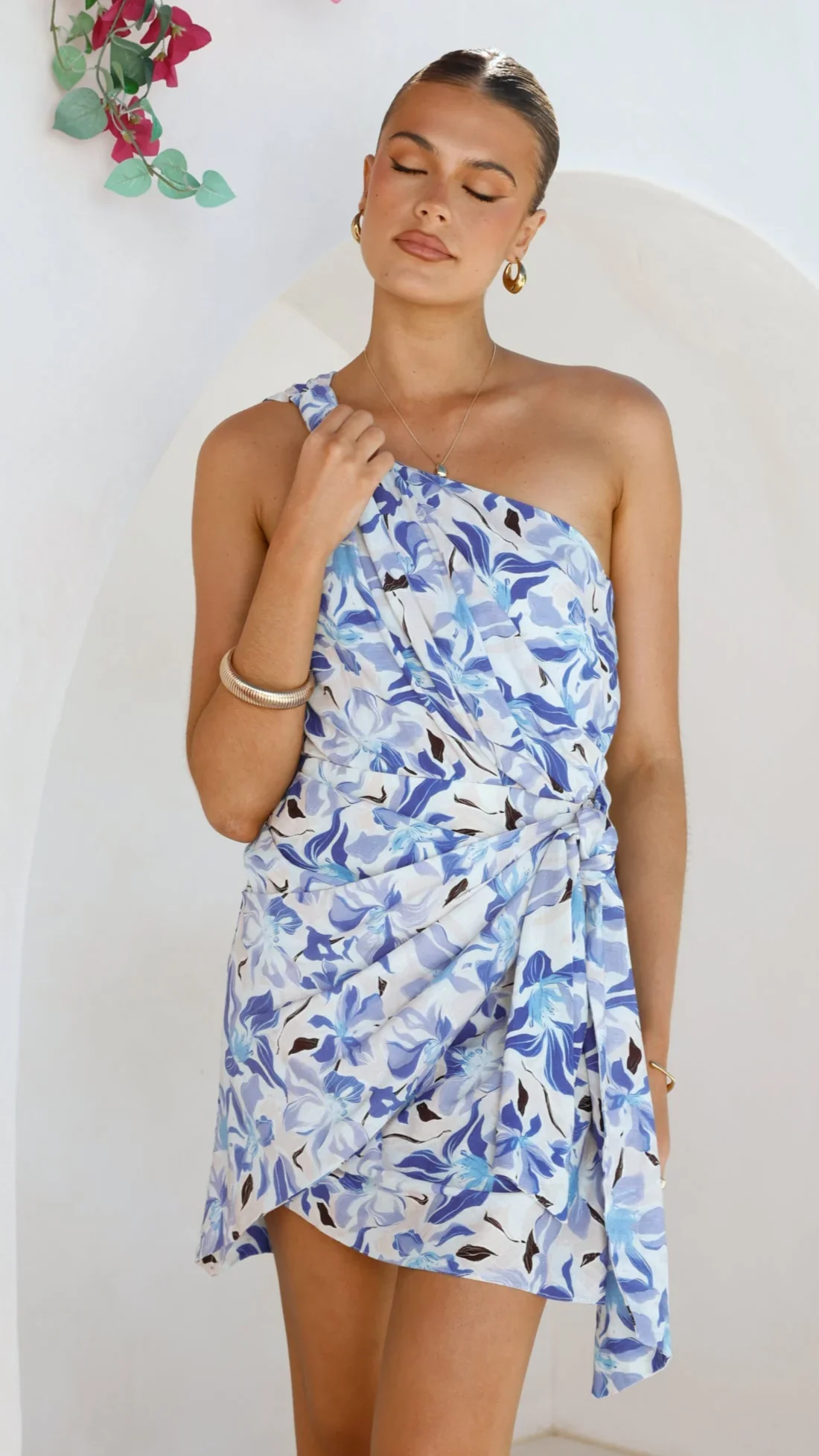 Ariana Mini Dress - Blue/White Print