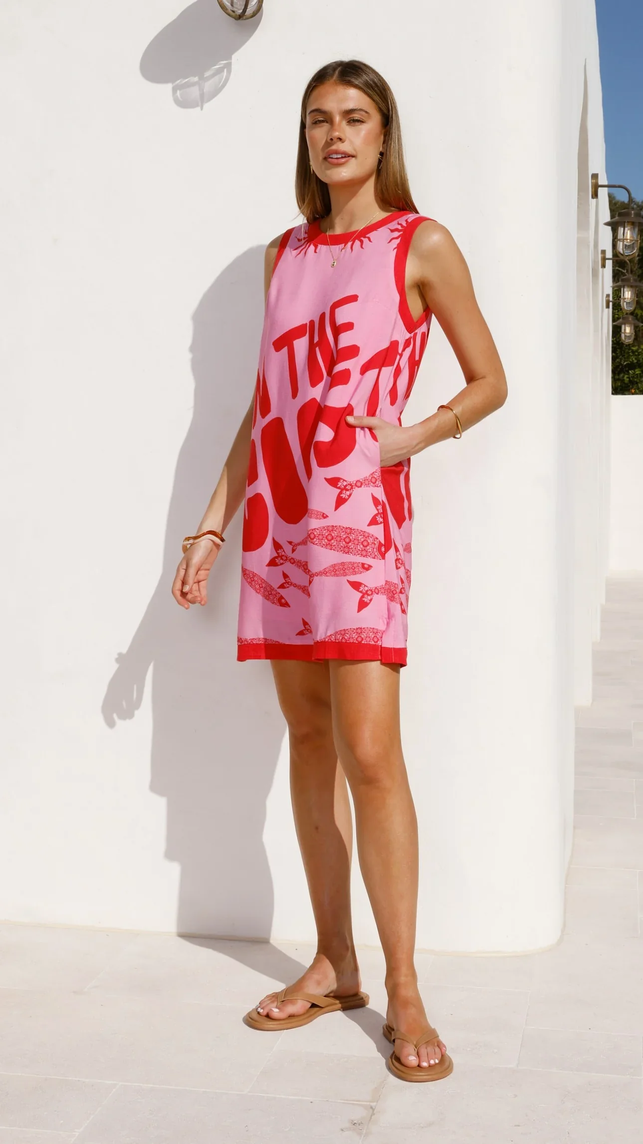Amara Mini Dress - Pink/Red Tide