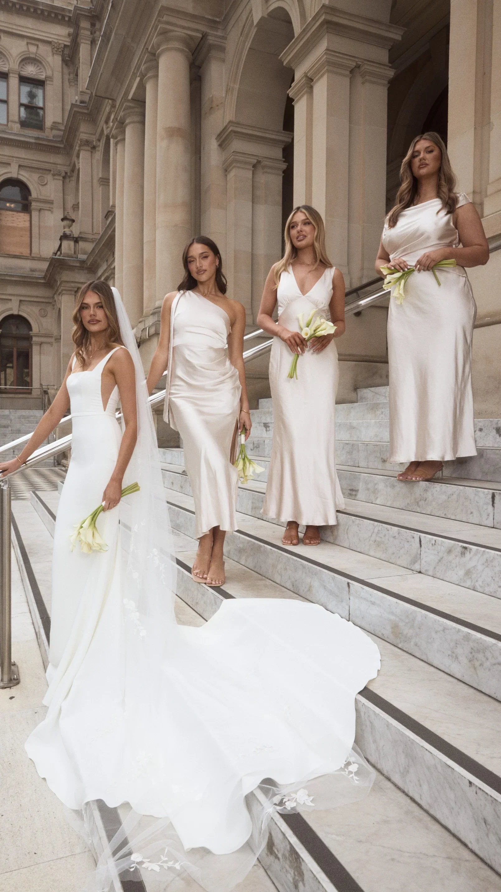 Halle One Shoulder Maxi Dress - Champagne