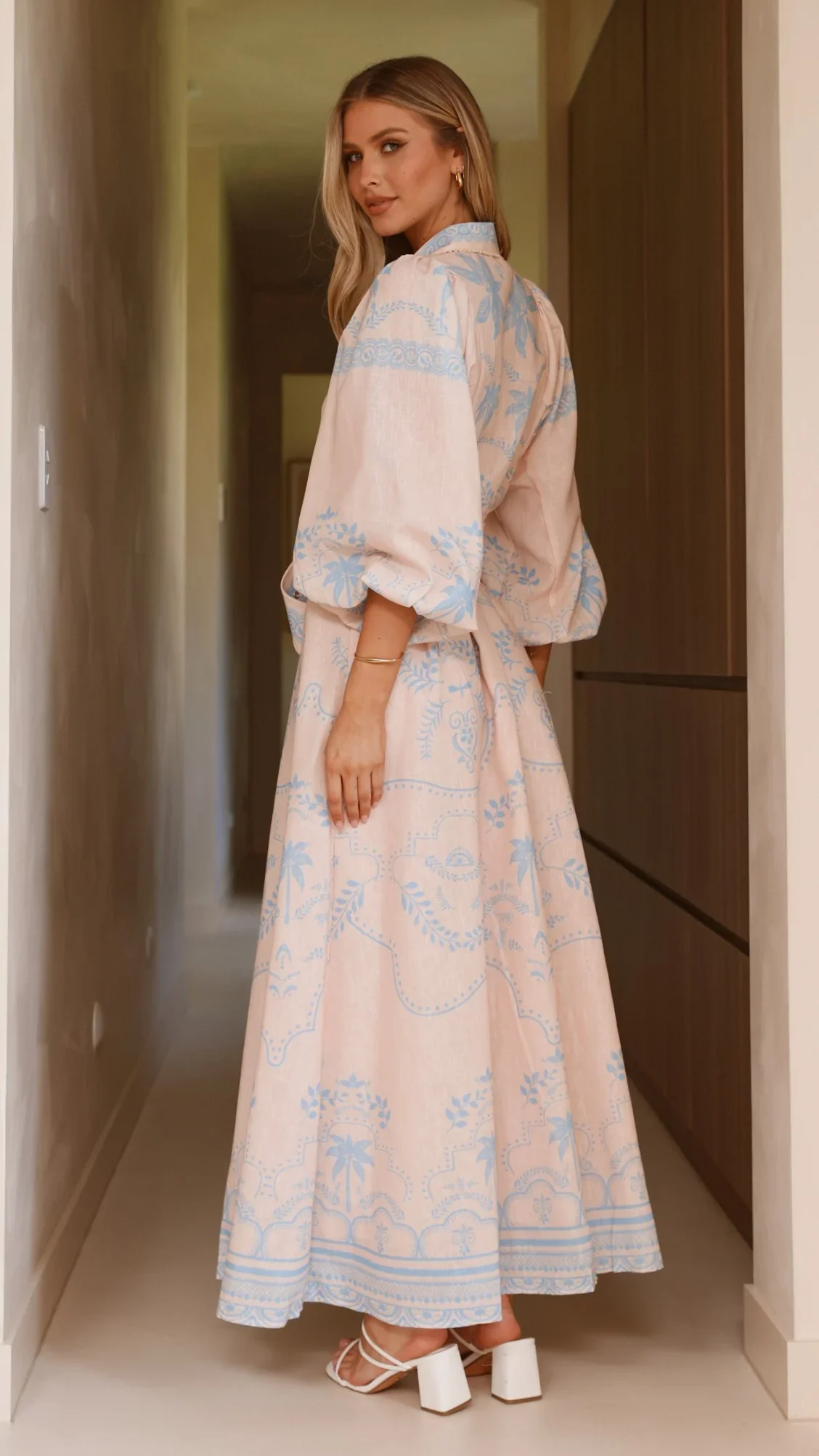 Xander Long Sleeve Maxi Dress - Blue